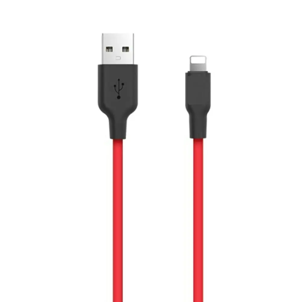 Philex 1m Silicone 2A Charge/Sync Lightning Cable to USB for Apple iPhone Red - Electronics