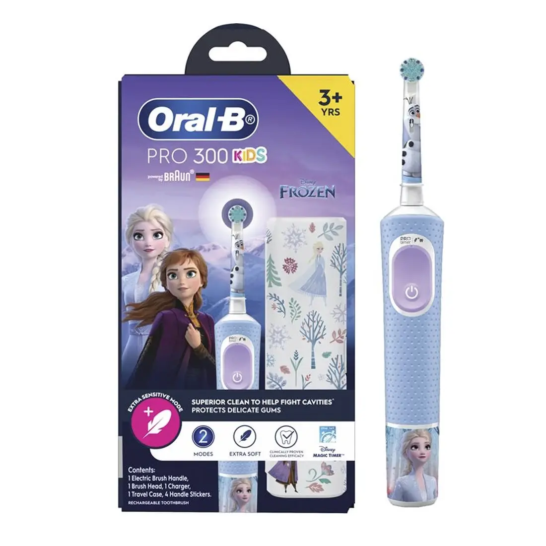 Oral B Power Toothbrush Pro 300 Kids Frozen w/ Travel Case - Health