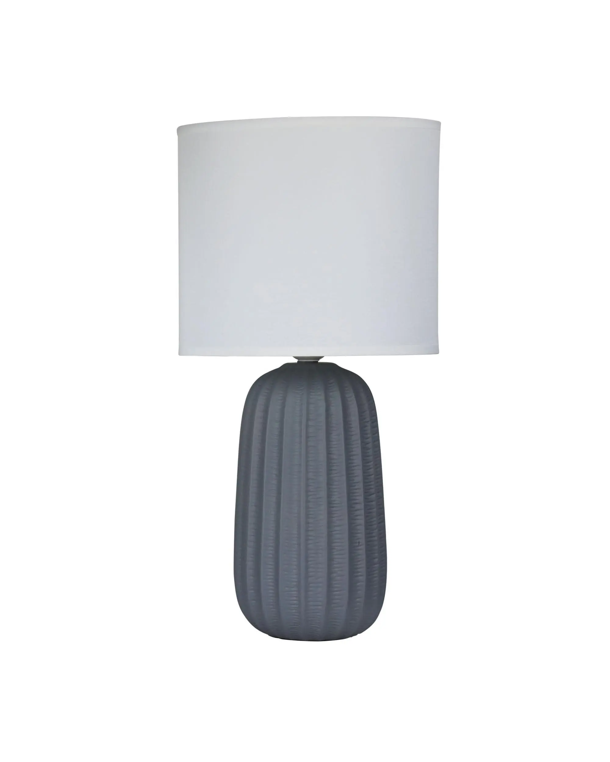 BENJY.25 Grey Ceramic Table Lamp - Home & Garden