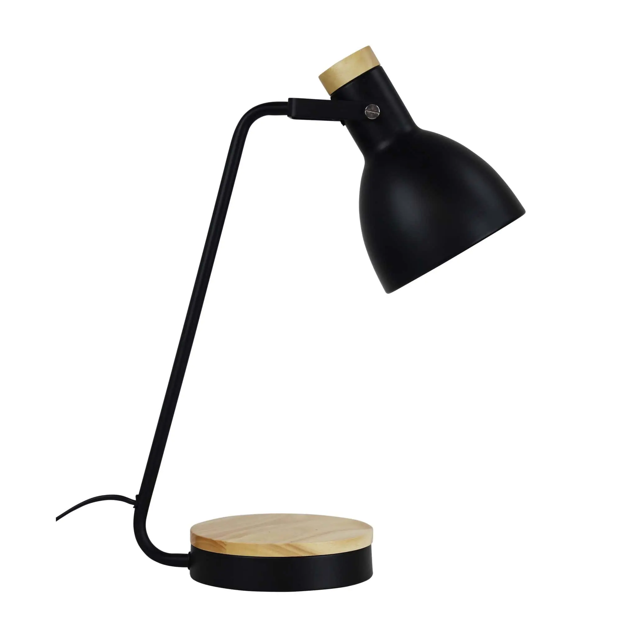 BENNY Black Task Lamp with Wood Accents - Home & Garden