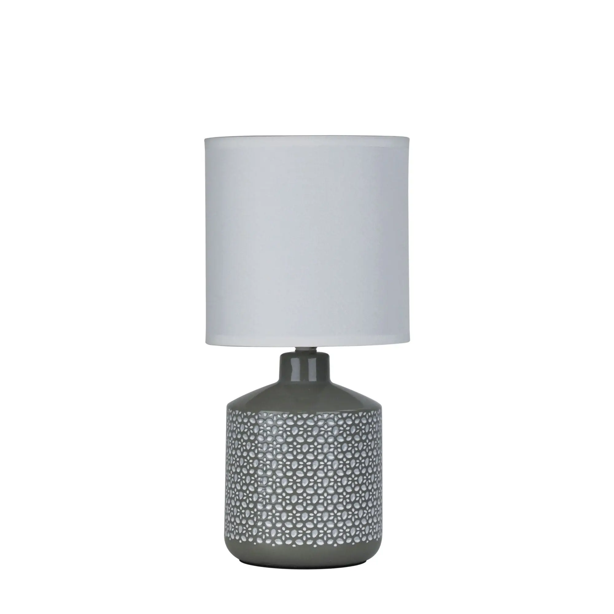 CELIA Grey Ceramic Table Lamp - Home & Garden