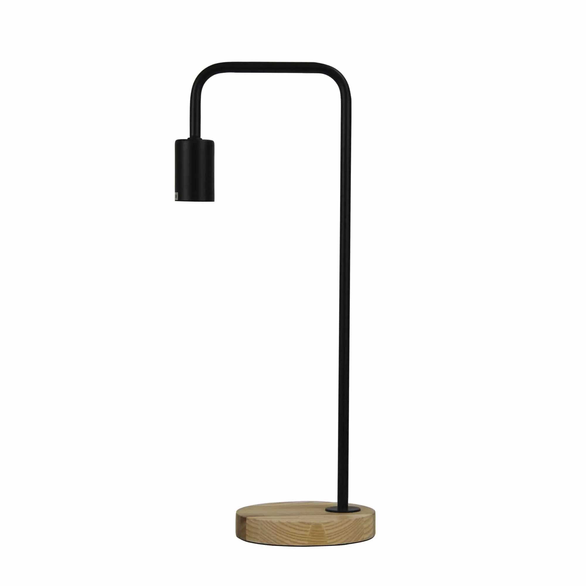LANE Scandi Table Lamp Black with Timber - Home & Garden