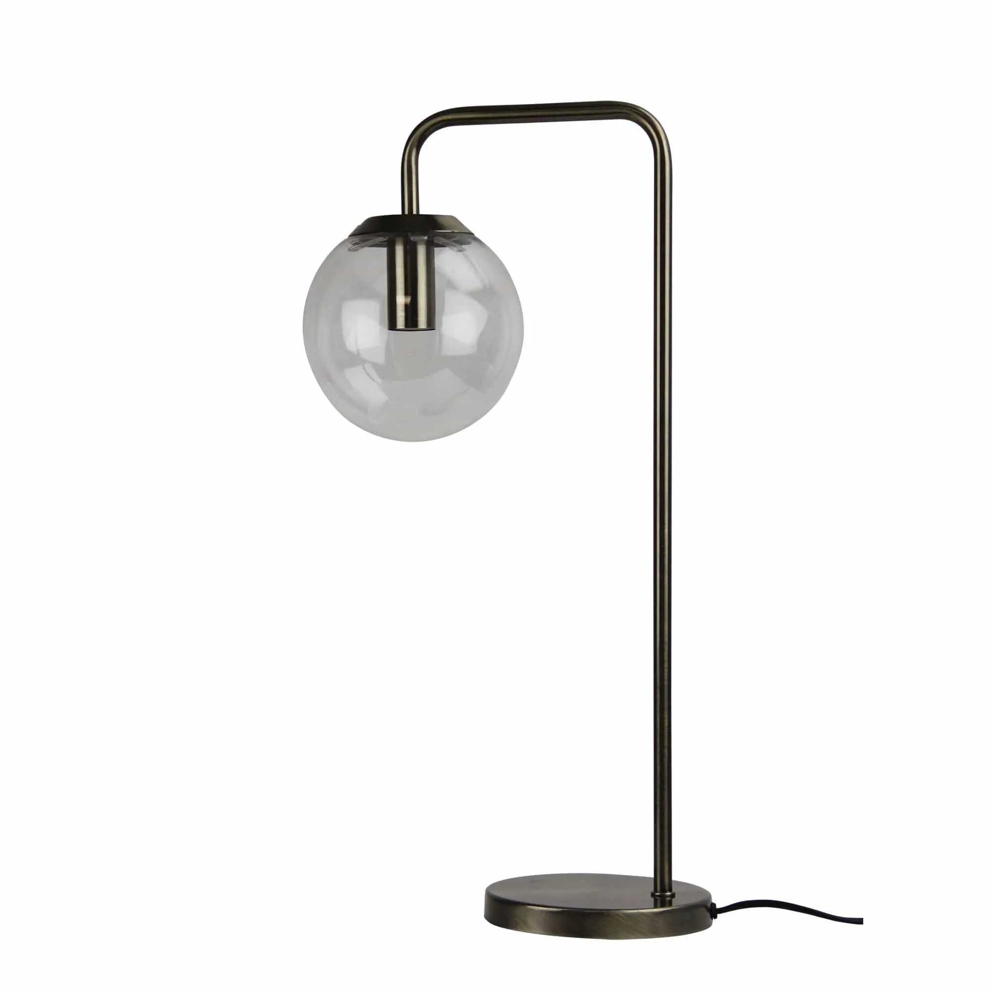 NEWTON LAMP Contemporary Clear Glass Lamp Antique Brass - Home & Garden