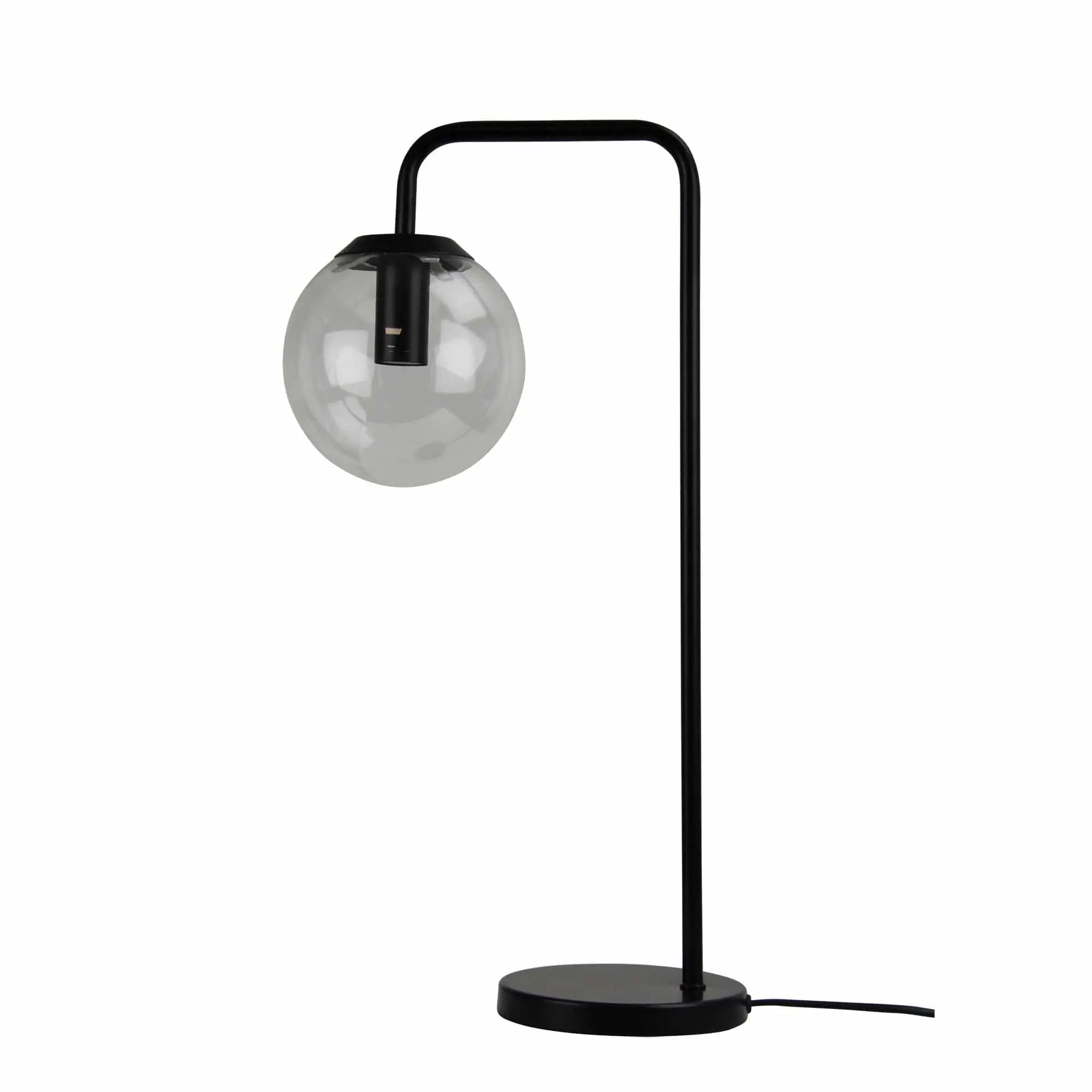 NEWTON LAMP Contemporary Clear Glass Lamp Black - Home & Garden