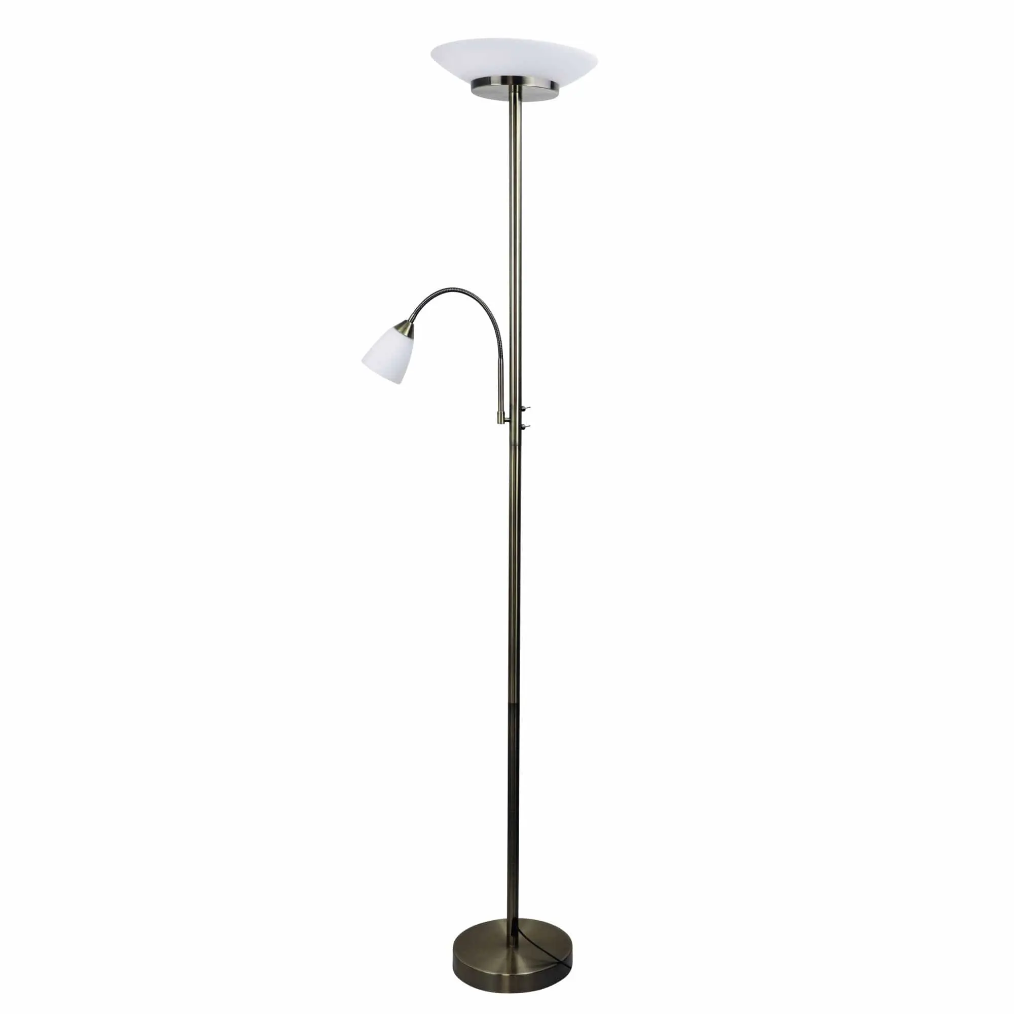 SIENA Mother and Child LED Floor Lamp Antique Brass - Home & Garden