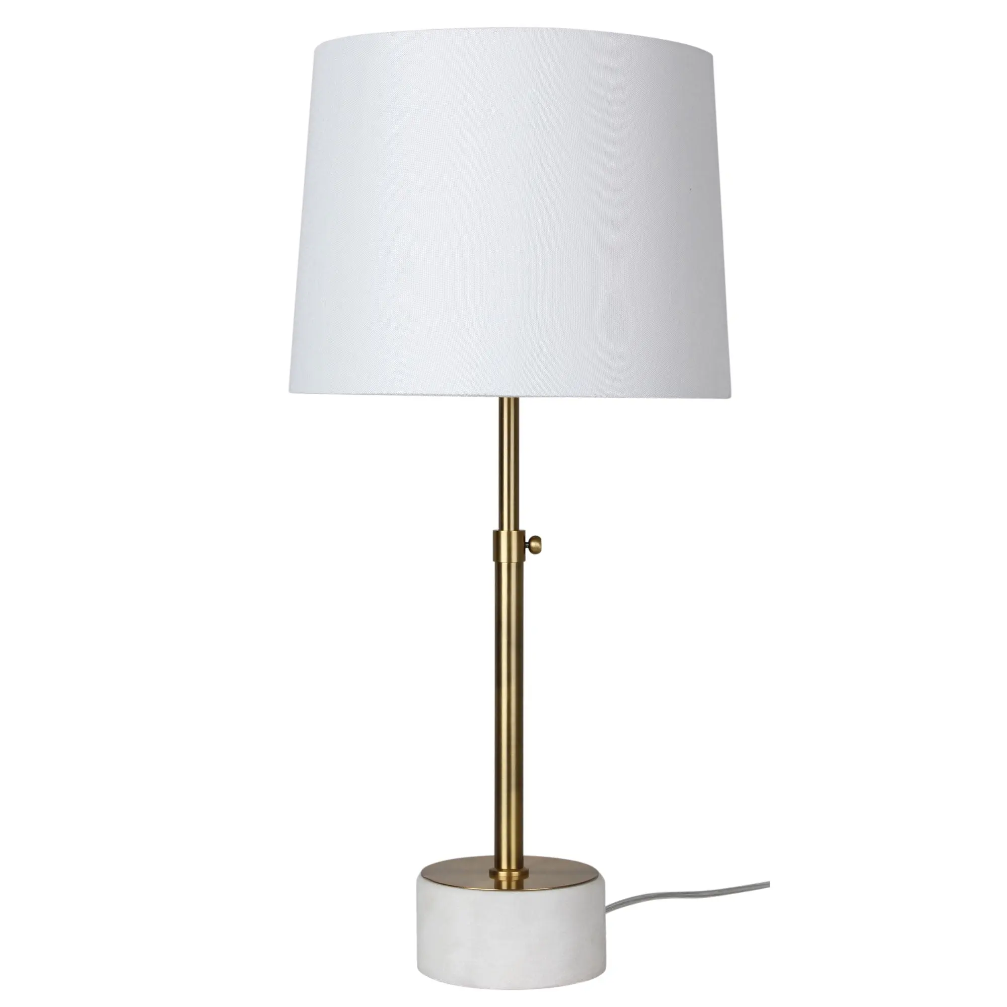 UMBRIA Height Adjustable Scandi Lamp in Antique Brass - Home & Garden