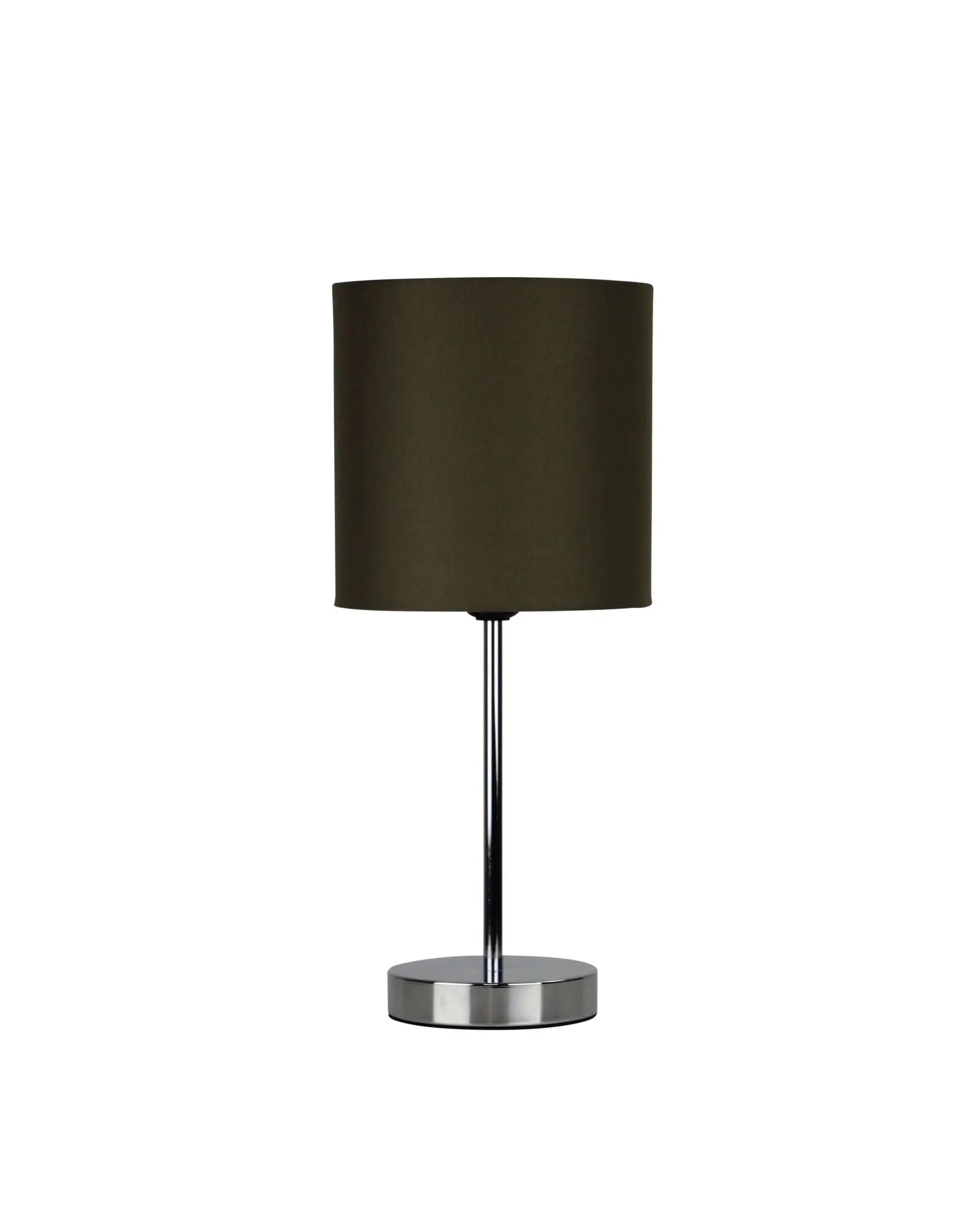 ZOLA TABLE LAMP Chrome Basewith Taupe Shade - Home & Garden