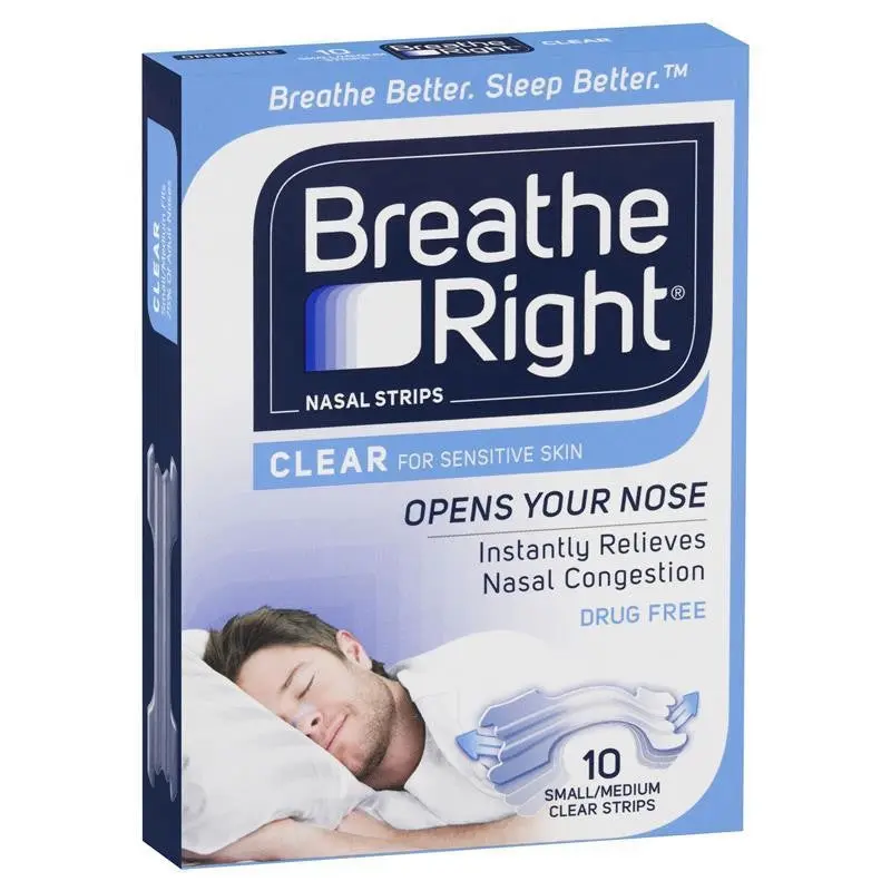 Breathe Right Nasal Strips Clear Regular X 10 - Health