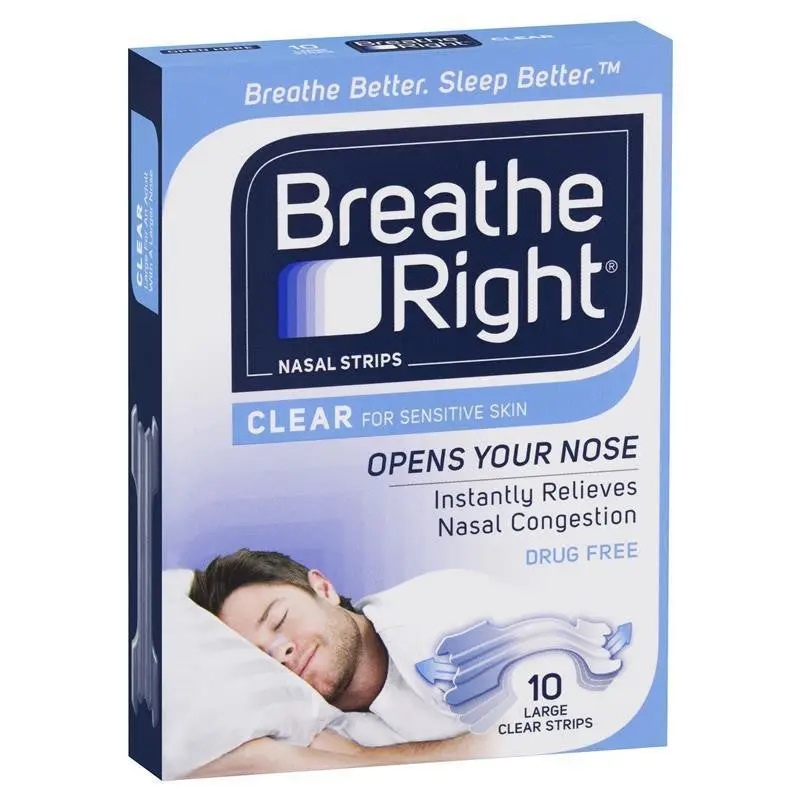 Breathe Right Nasal Strips Clear Large X 10 - Health