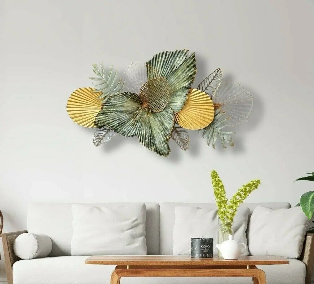 Fin 135Cm Metal Leaves Metal Wall Art Garden Decor Sculpture - Home & Garden