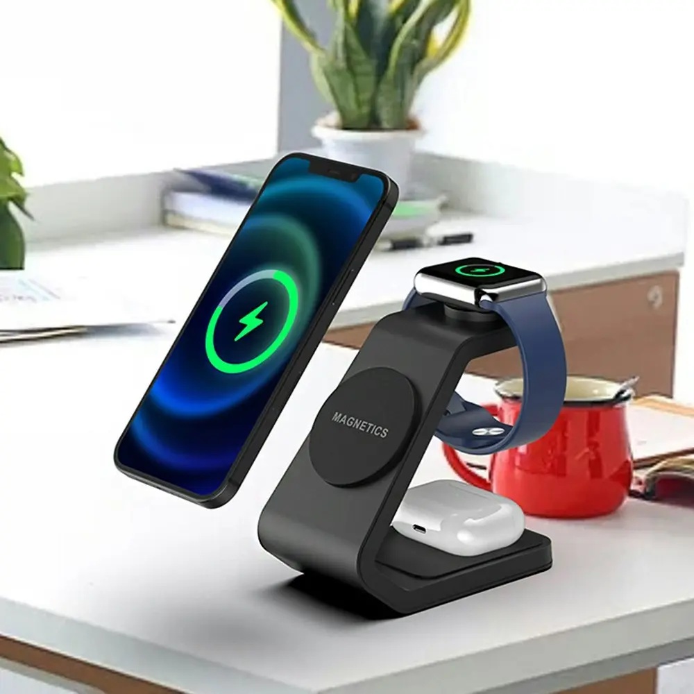 Magnetic wireless charging multifunctional 3 in 1 wireless charger for iPhone 13 - Electronics