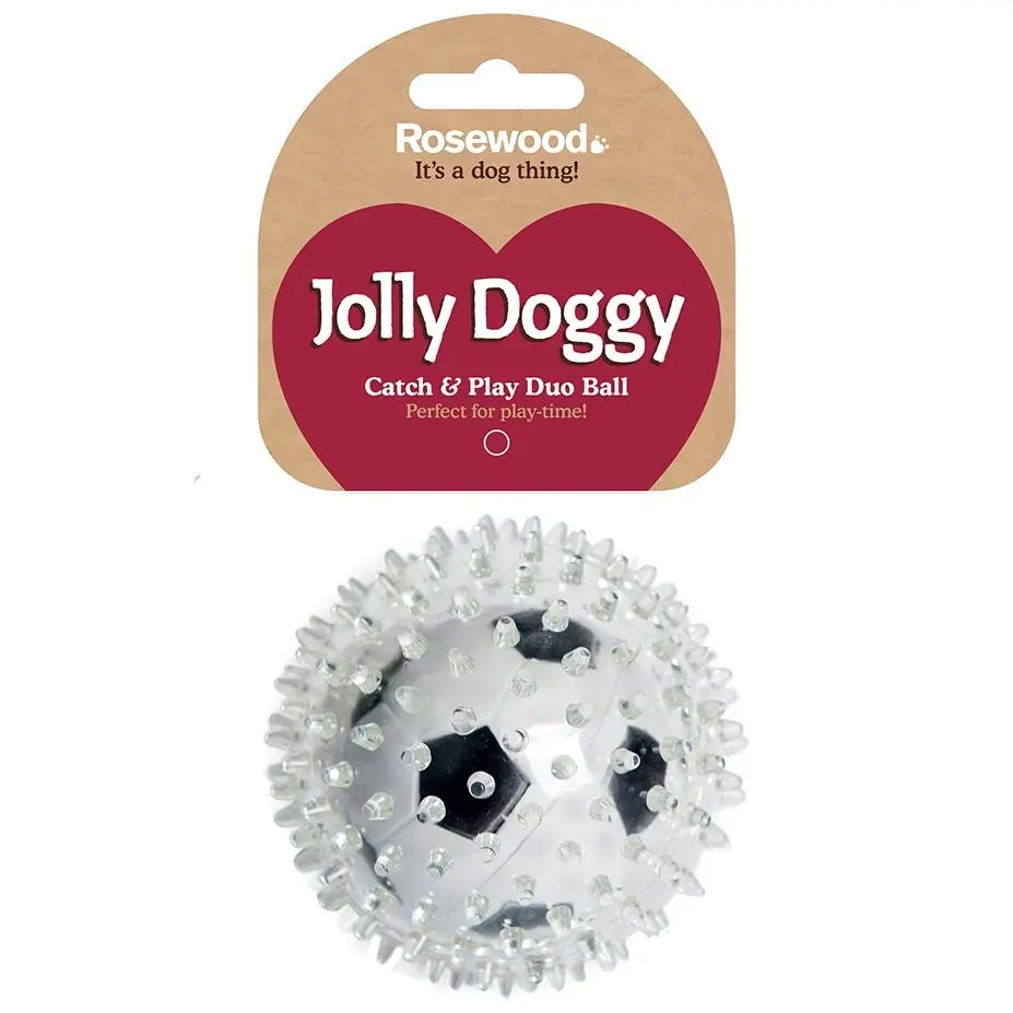 Rosewood 9cm Catch & Play Football Pet Dog Interactive Toy Bounce Ball Fun Game - Pets