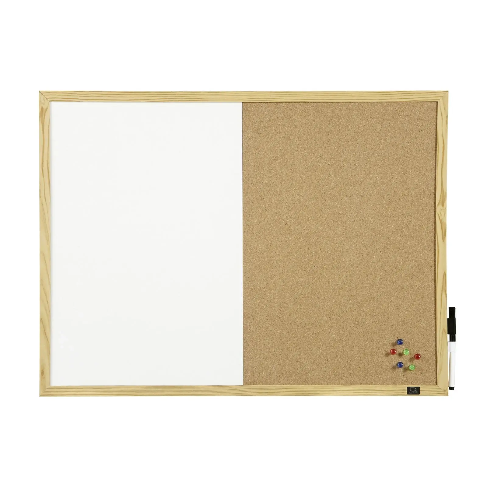 Quartet Pine School 90x60cm Combo Corkboard/Non-Magnetic Board w/ Natural Frame