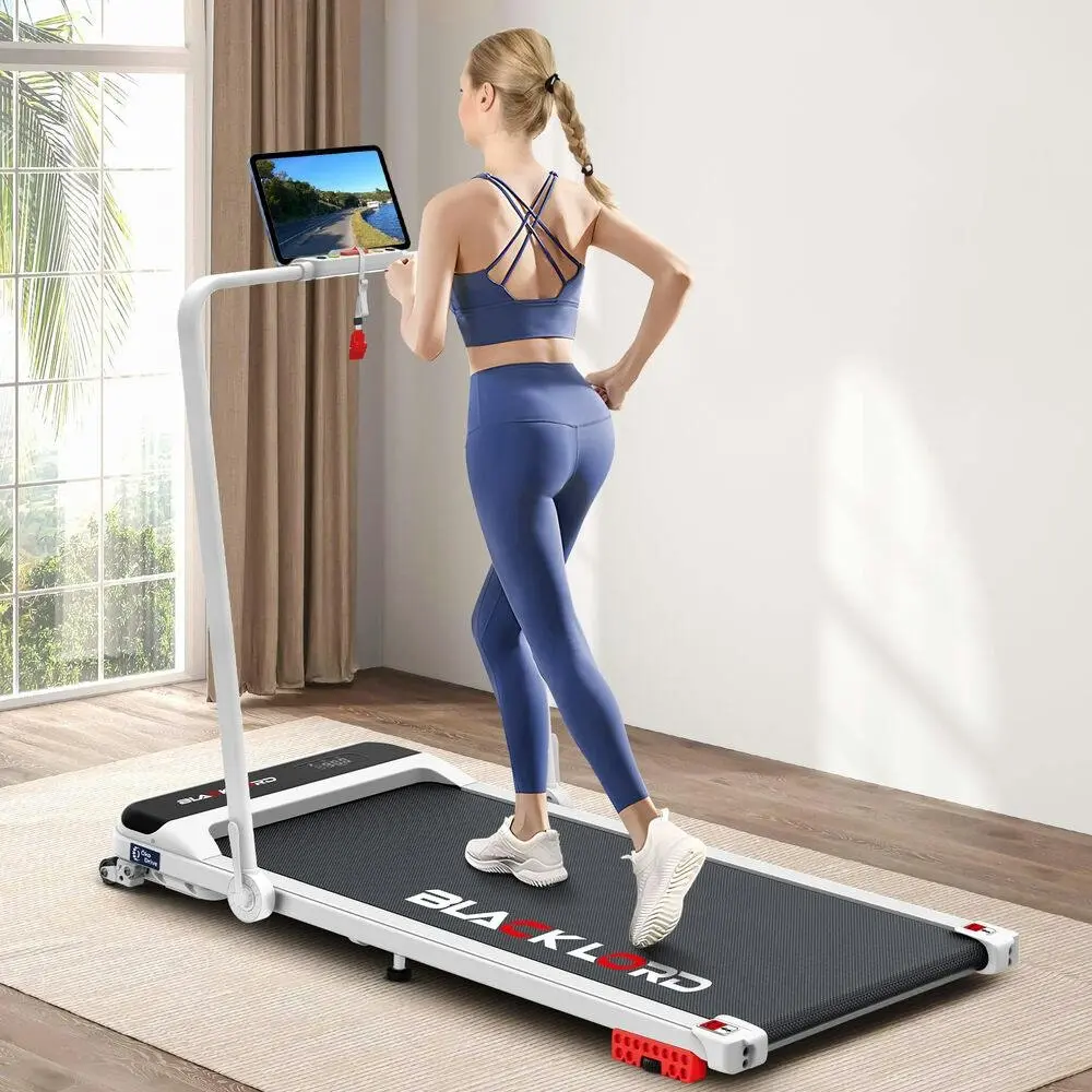 Black Lord Treadmill Electric Walking Pad Home Office Incline Foldable White - Sports & Outdoor
