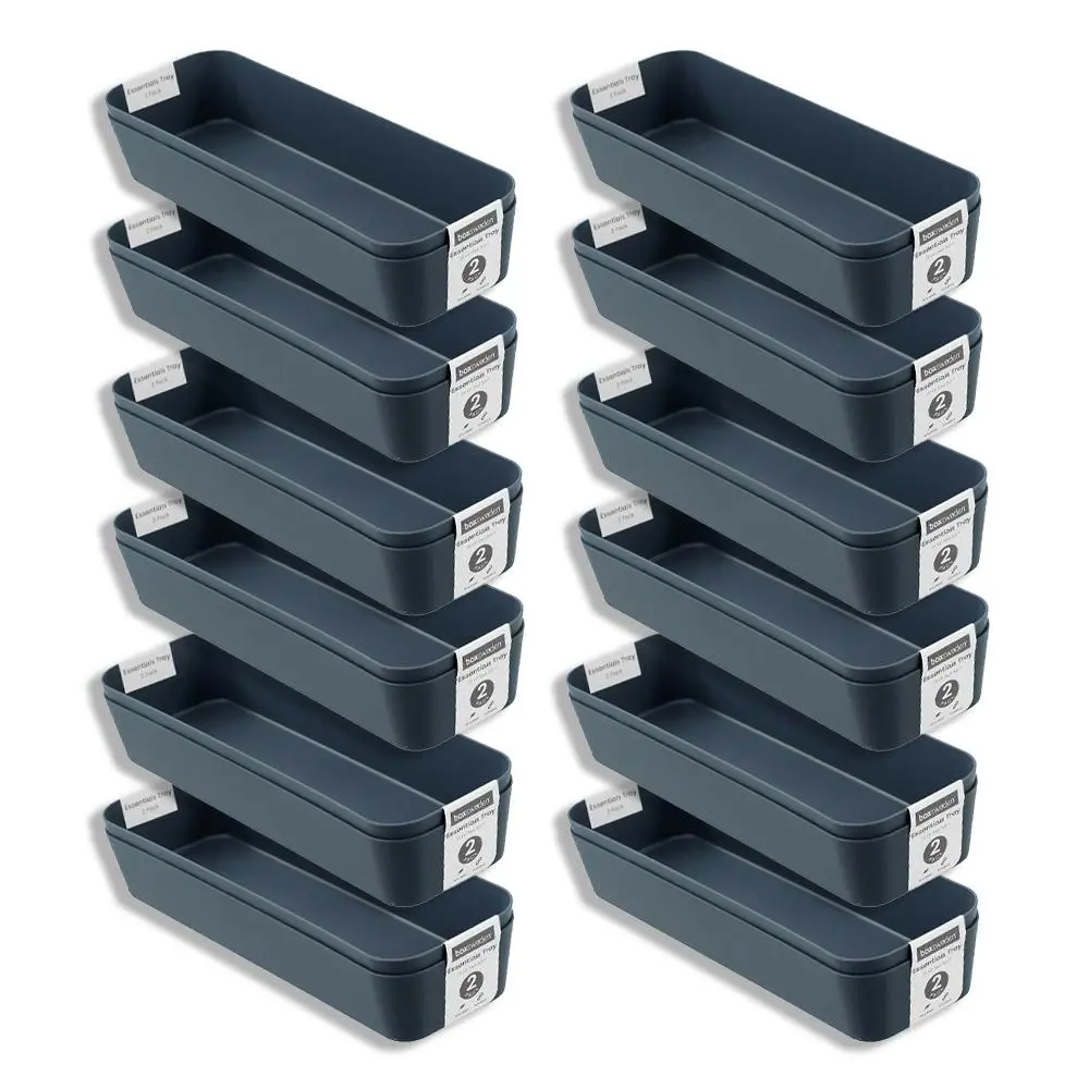 12x 2PK Boxsweden Essentials 26x8.5cm Sort Tray Organiser Storage Rectangle Asst - Home & Garden