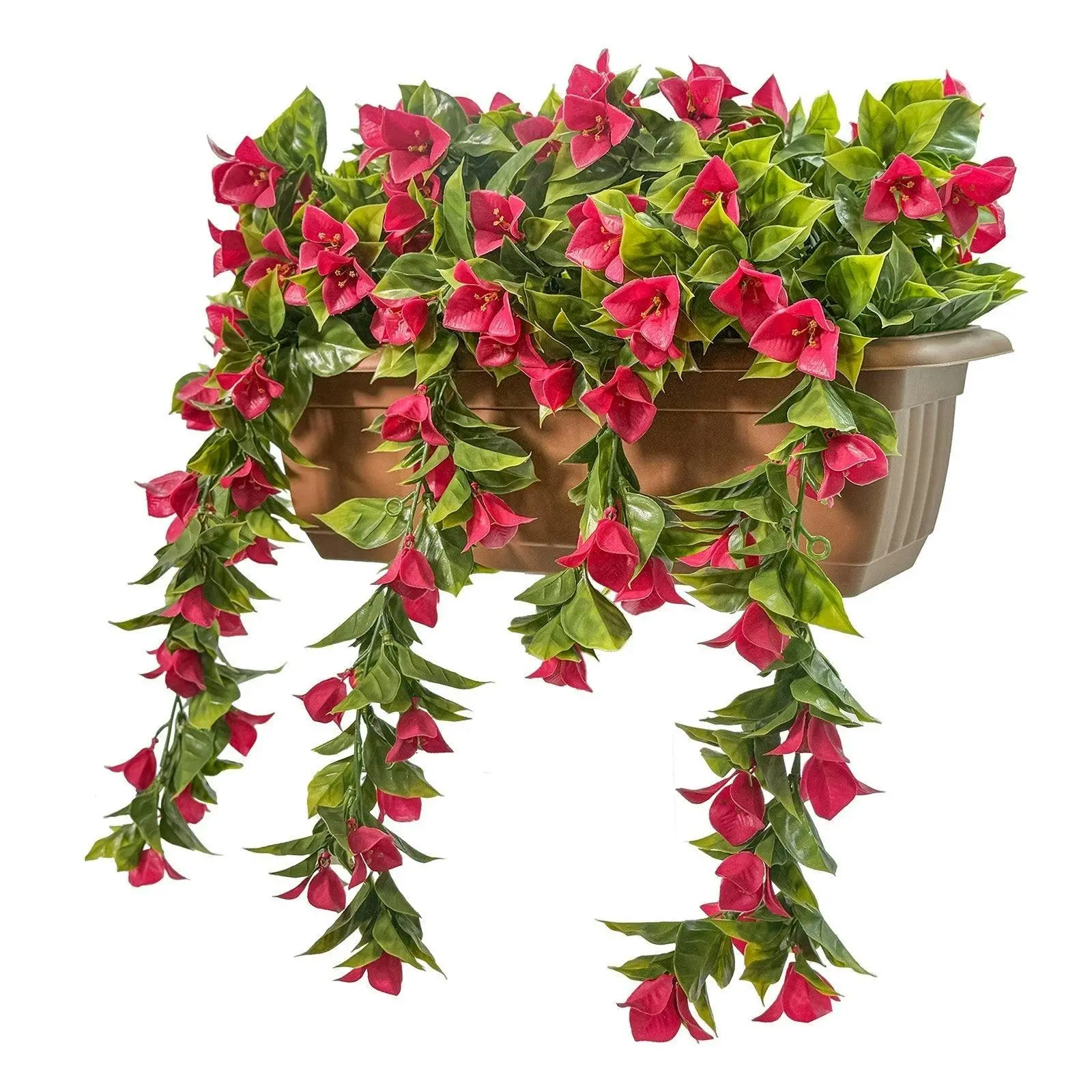 Artificial Plants Balcony Planter Box - Bougainvillea - Pink 50cm Outdoor
