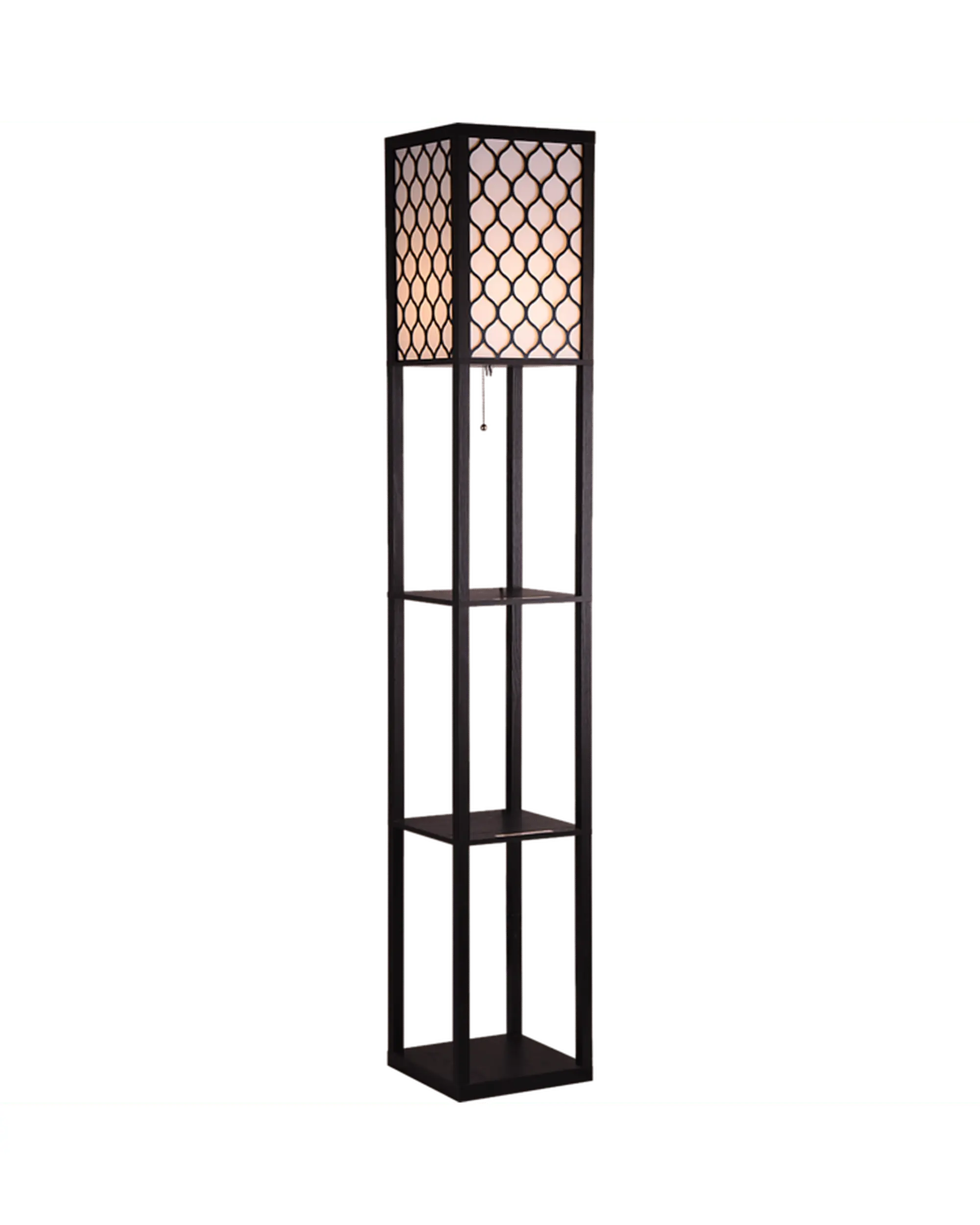Shelf Floor Lamp - Shade Diffused Light Source with Open-Box Shelves - Type B
