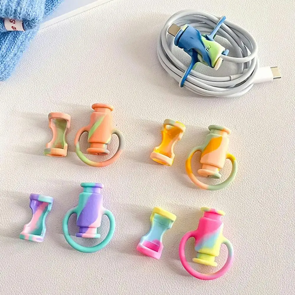 5 Pack Data Cable Protective Cover Silicone Cartoon Protective Mobile Wire Cover - Electronics
