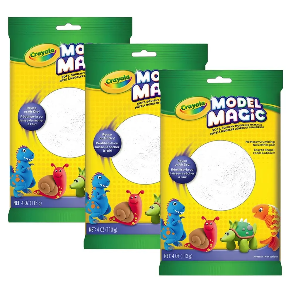 3x Crayola Childrens Creative Model/Modeling Magic Squishy 113gms White 36m+ - Hobbies