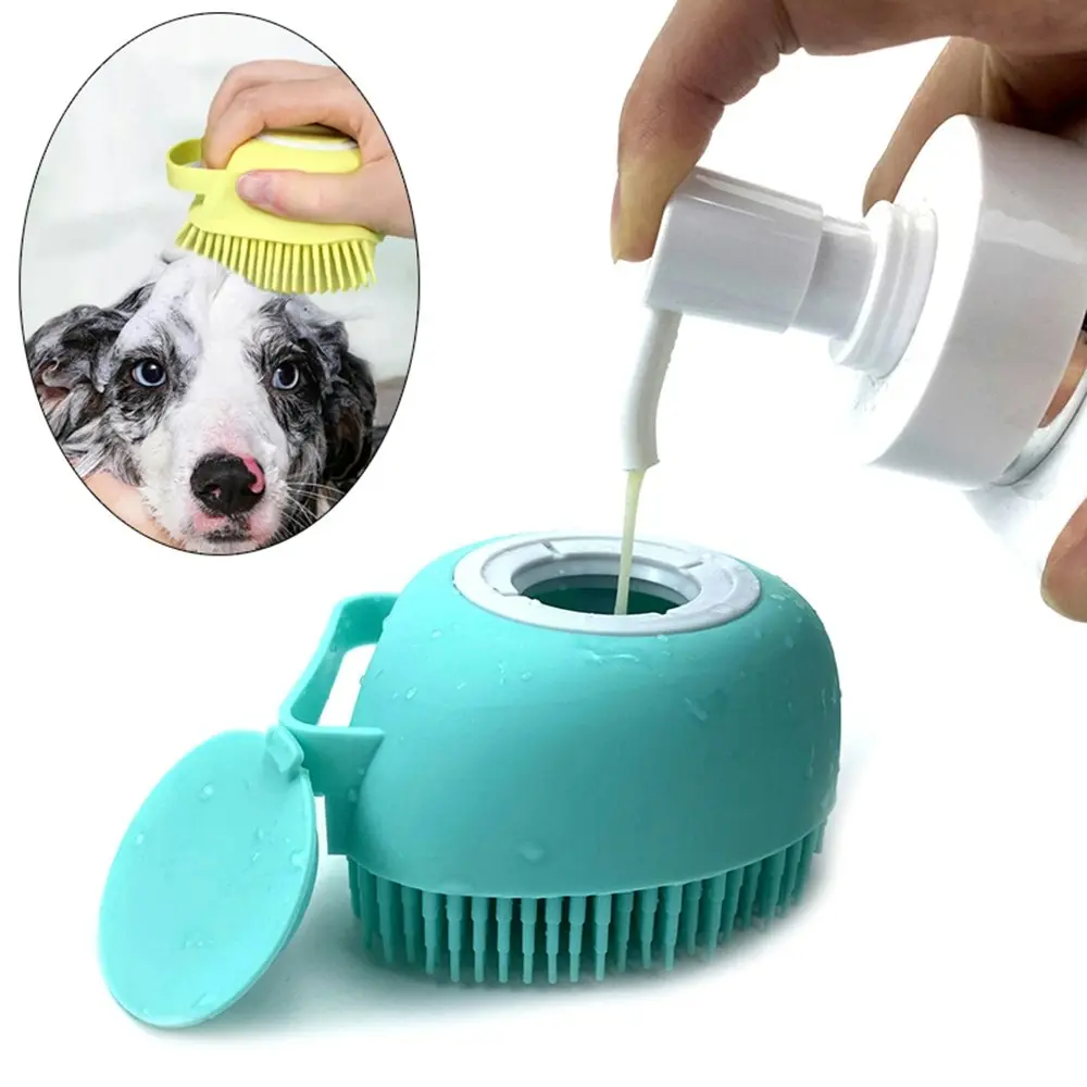 3 Pack Soft Silicone Dog Brush Pet Shampoo Massage Bath Brush - Pets