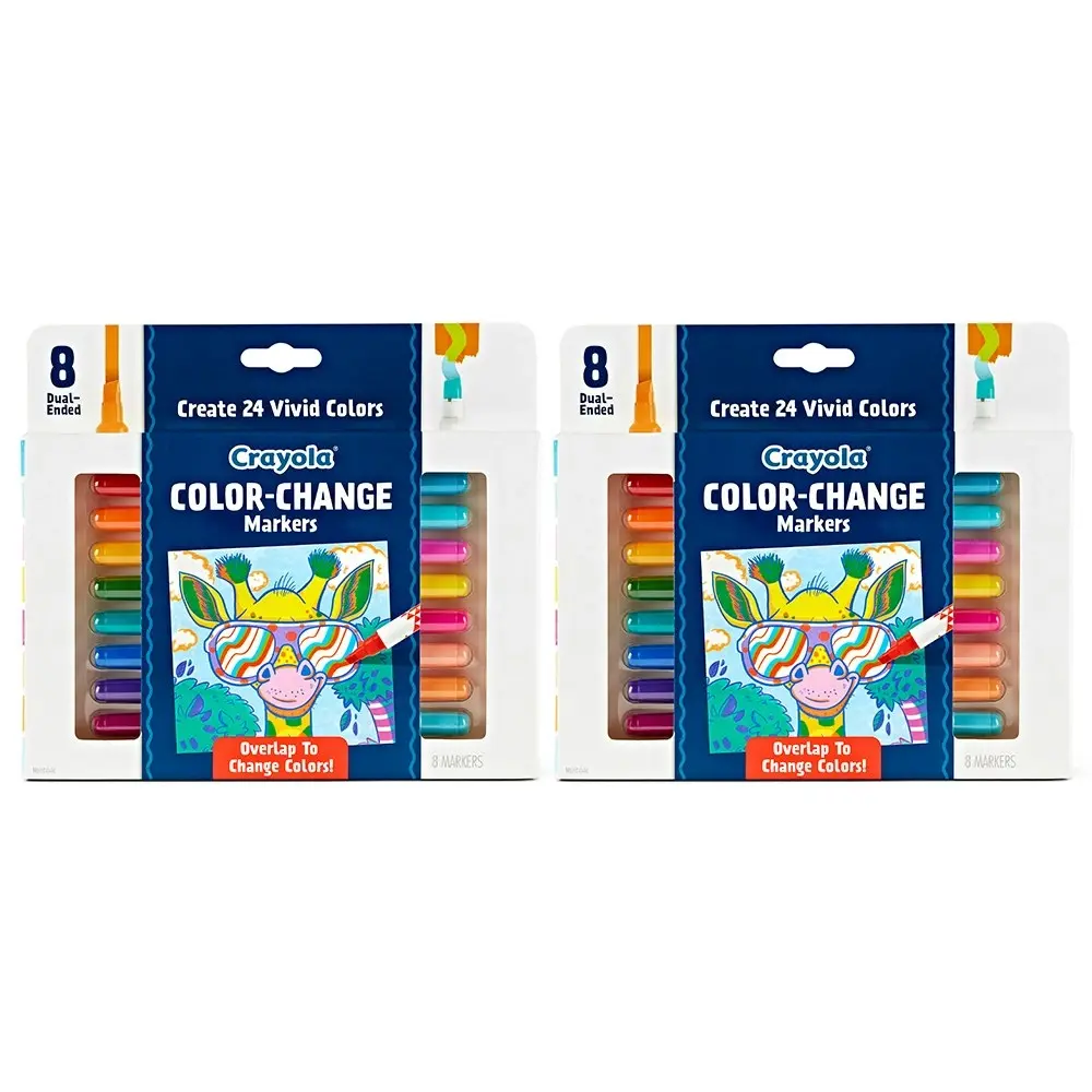 16pc Crayola Kids/Childrens Creative Color Change Colouring Craft Markers 96m+ - Hobbies
