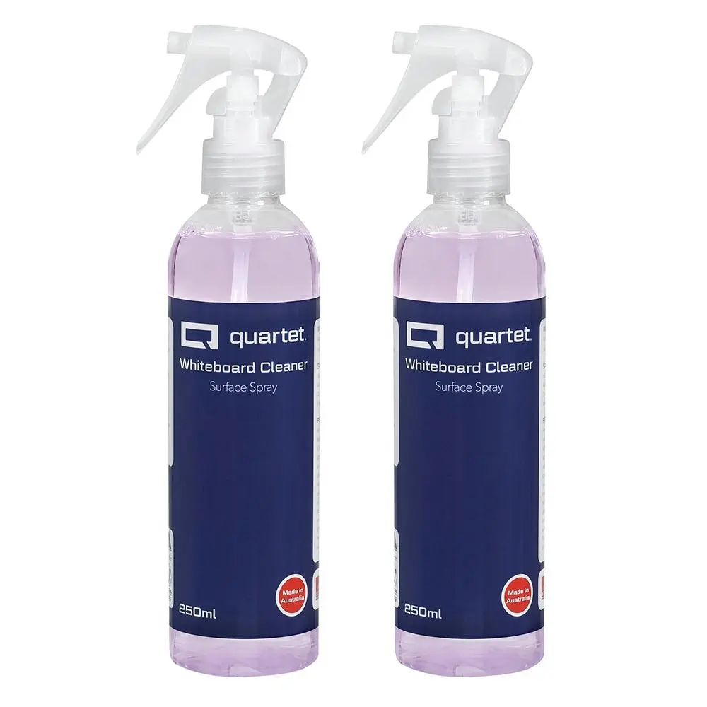 2x Quartet 250ml Surface Cleaner Liquid Spray Ink Remover f/Dry-Erase Whiteboard