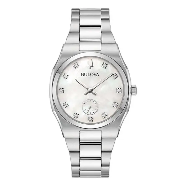 Bulova Mother of Pearl Classic Surveyor Diamond Women's Watch (96P242) - Jewellery