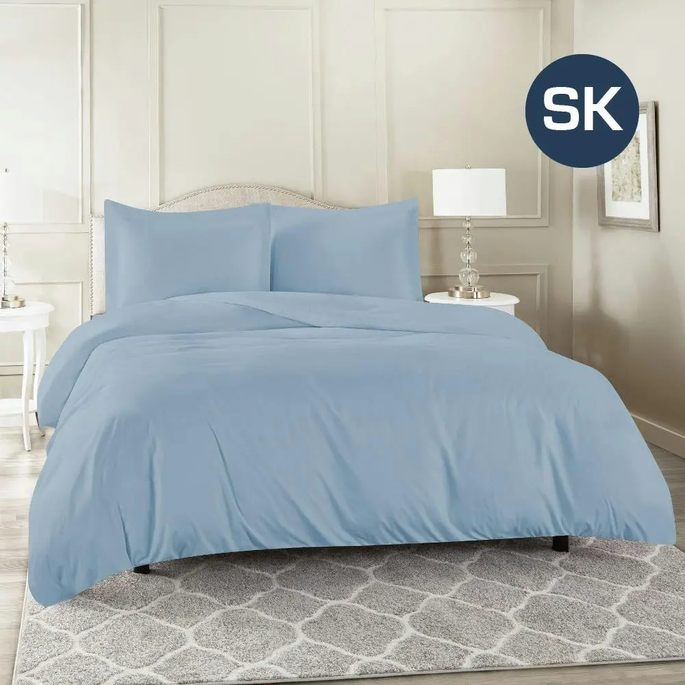 Super King Size Sky Color 1000TC 100% Cotton Quilt Doona Duvet Cover Pillowcase Set - Home & Garden