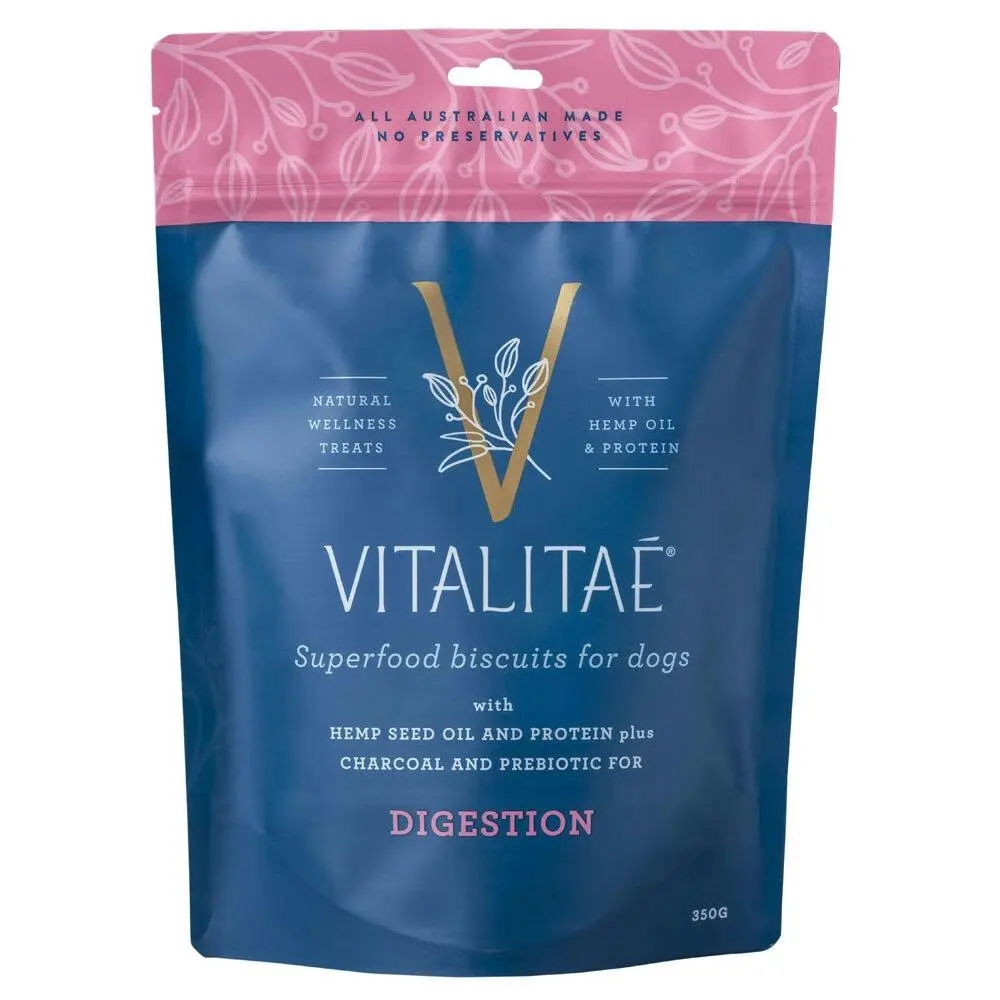 Vitalitae Dog 350g Biscuits Digestion w/Hemp Oil/Protein Pet Healthy Food Treats - Pets