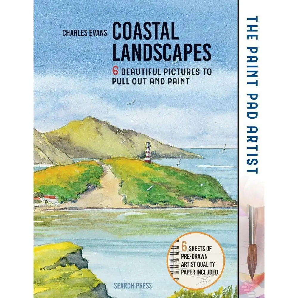 Search Press The Paint Pad Artist Coastal Landscapes Paperback Book 102-Pg