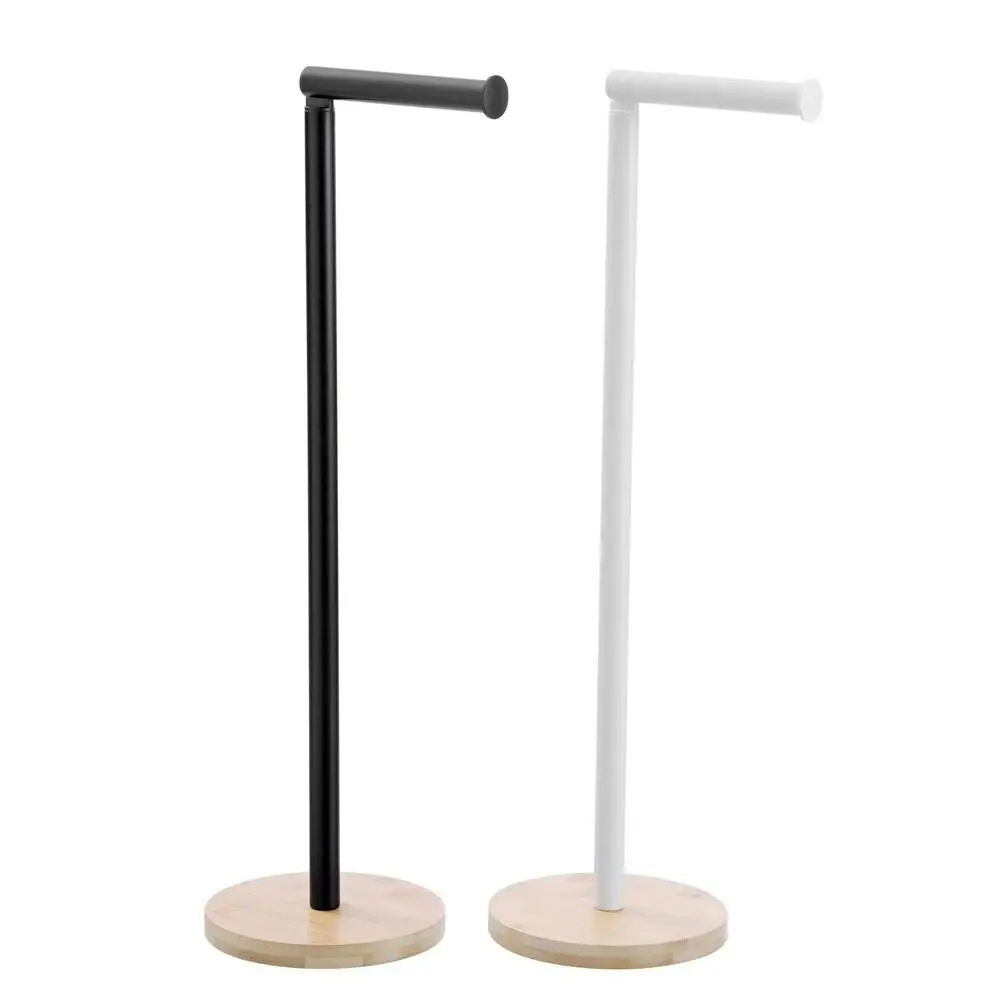 2x Boxsweden Bano Bathroom Toilet Roll Holder Bamboo Base 66.5cm Assorted - Home & Garden