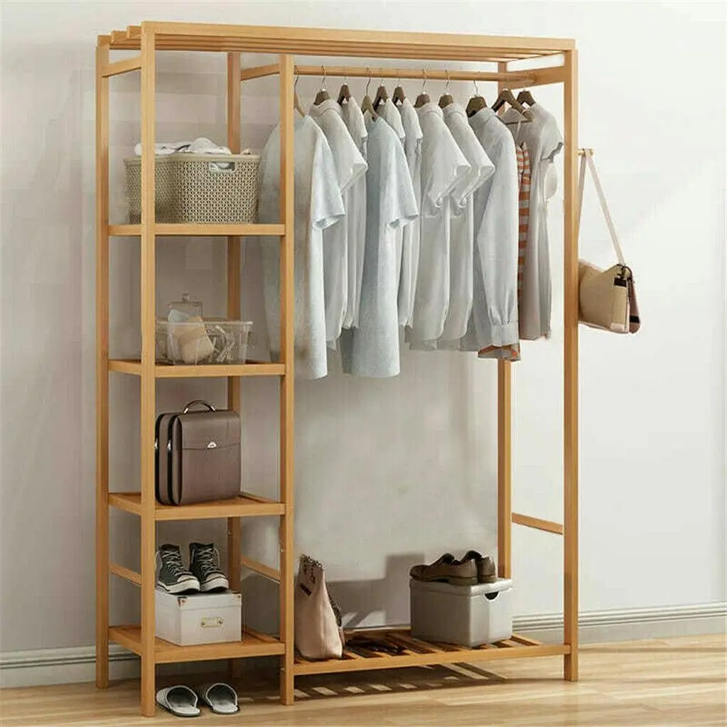 Wooden Clothes and Shoe Storage Rack - Home & Garden