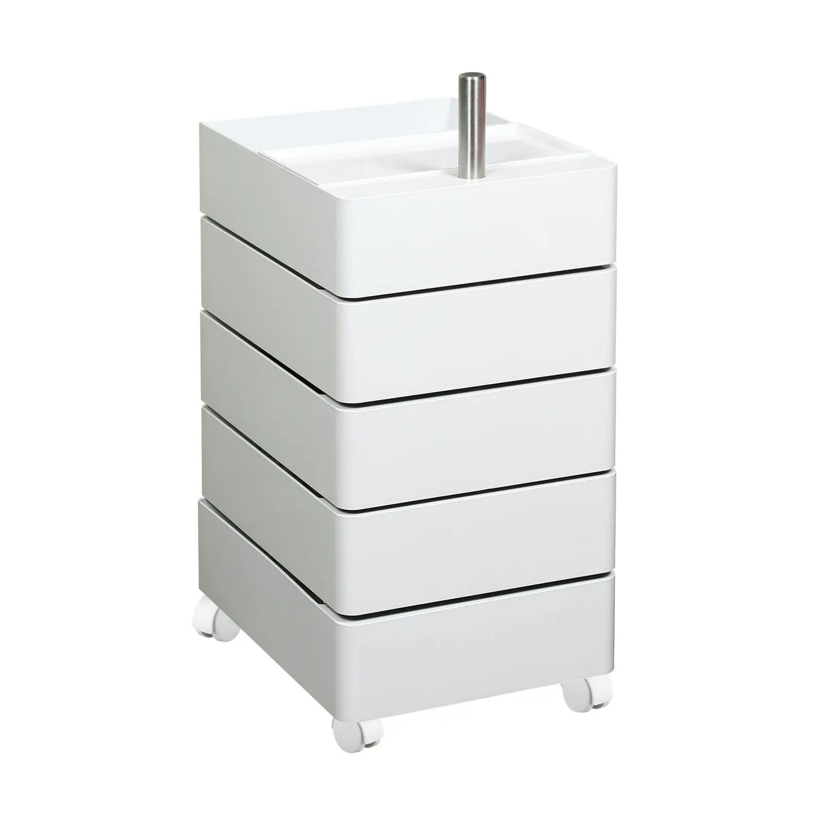 360 Rotating 5 Layer Bedside Table Shelf Movable Swivel Cube Storage Box - Furniture