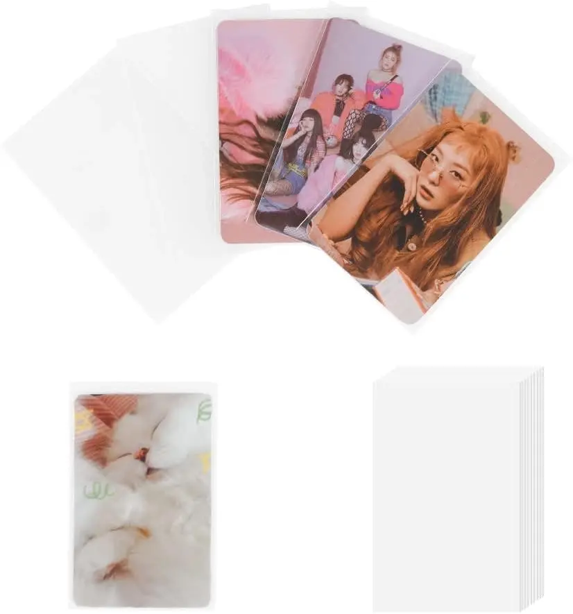 100 Packs Photocard Sleeves, 200Microns Kpop (Unsealable) - Home & Garden