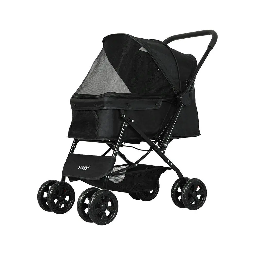 Pawz Pet Stroller Pram Dog Carrier Foldable Trailer Strollers 4 Wheels Large - Pets