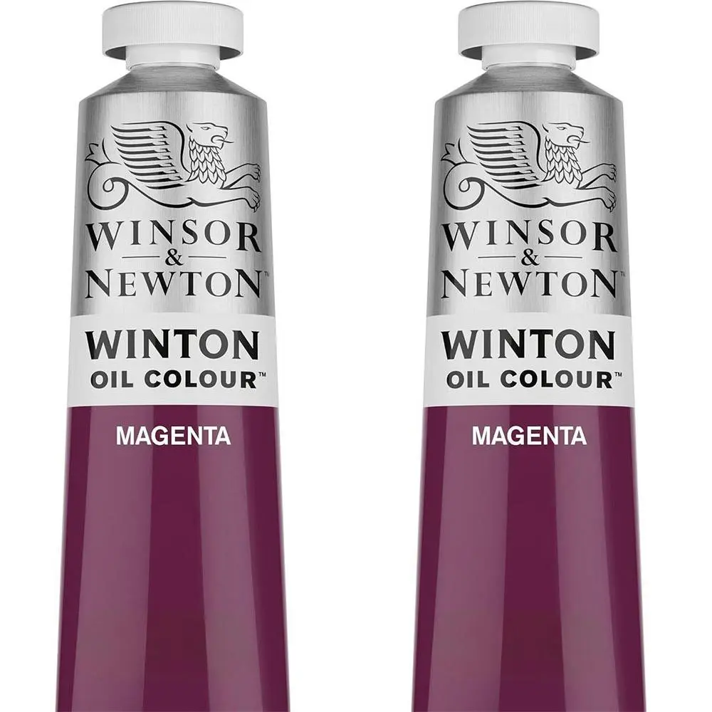 2x Winsor & Newton 200ml Winton Oil Colour Paint Artist/Craft Painting Magenta - Hobbies