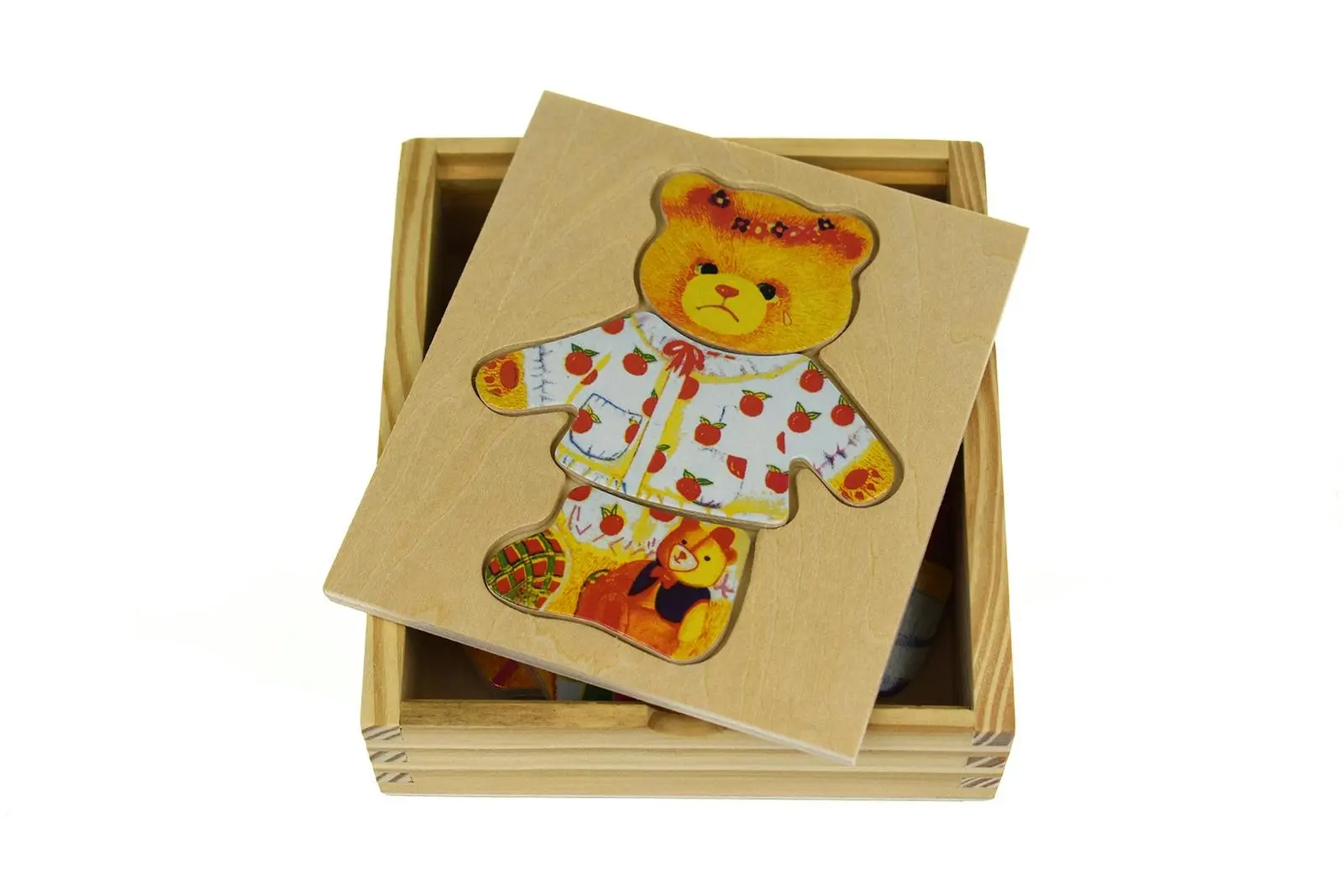 Kaper Kidz Dressing Bear Girl Wooden Blocks Children's Pretend Play Toy 18m+ - Toys & Games