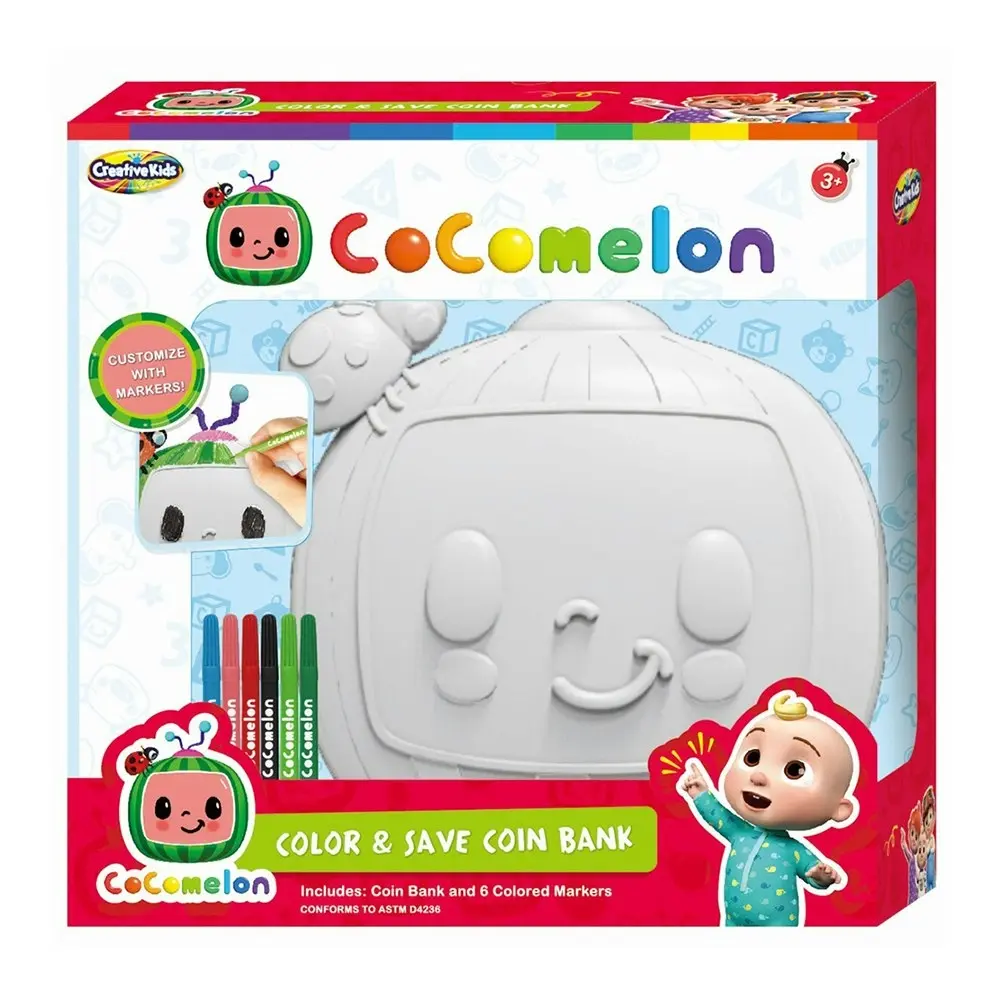 Creative Kids Cocomelon Paint Your Own Coin Bank Set Fun Play Activity Toy 3y+ - Hobbies