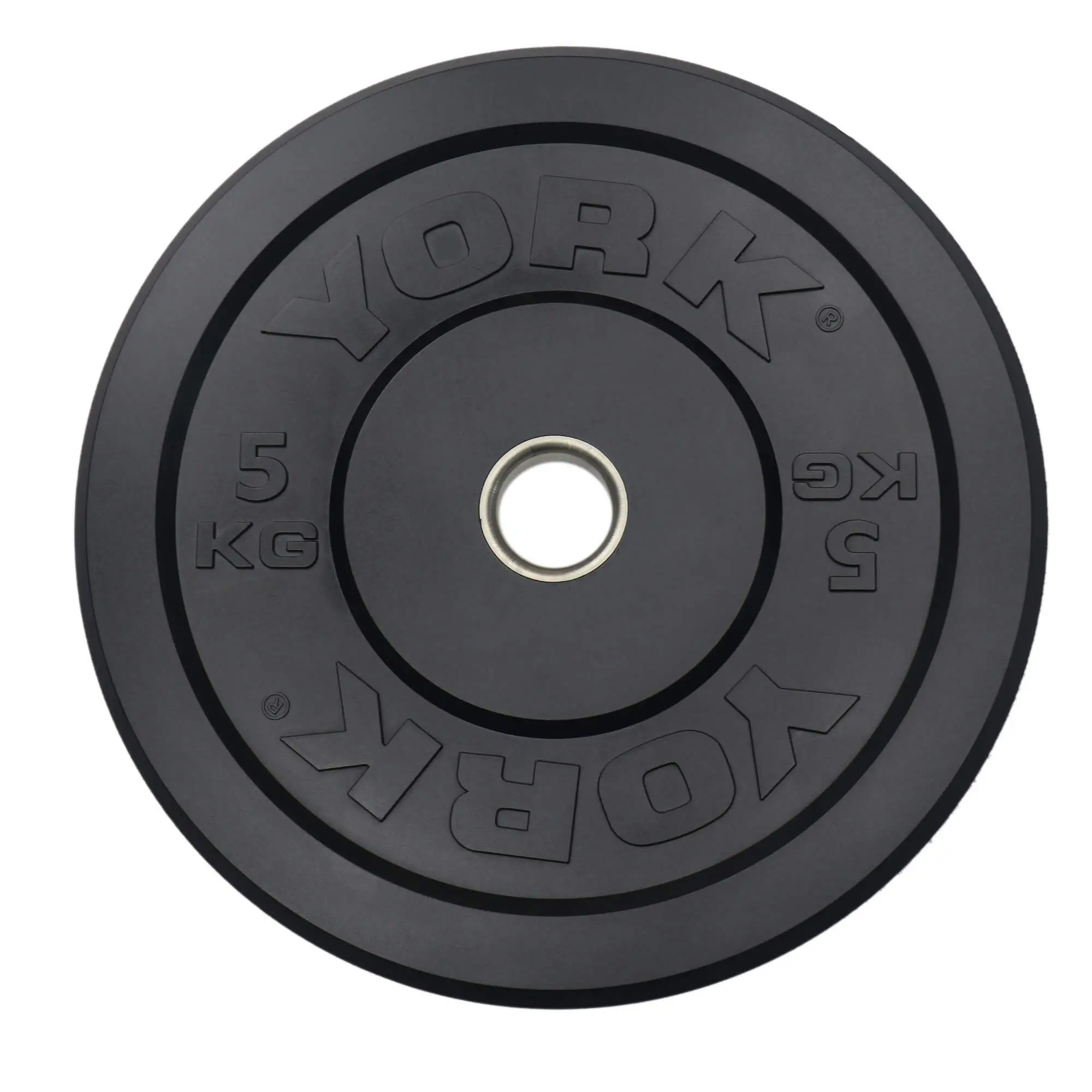 York Fitness 5KG Black Rubber Training Bumper Plate - Sports & Outdoor