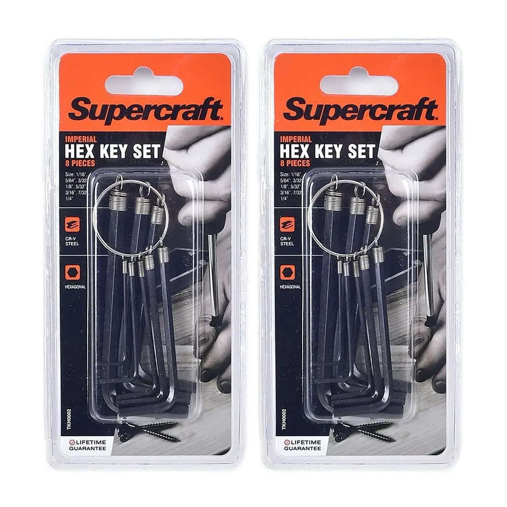 16pc Supercraft Allen/Hex Key Wrench Imperial 1/16"-1/4" Size DIY Home Tool Set