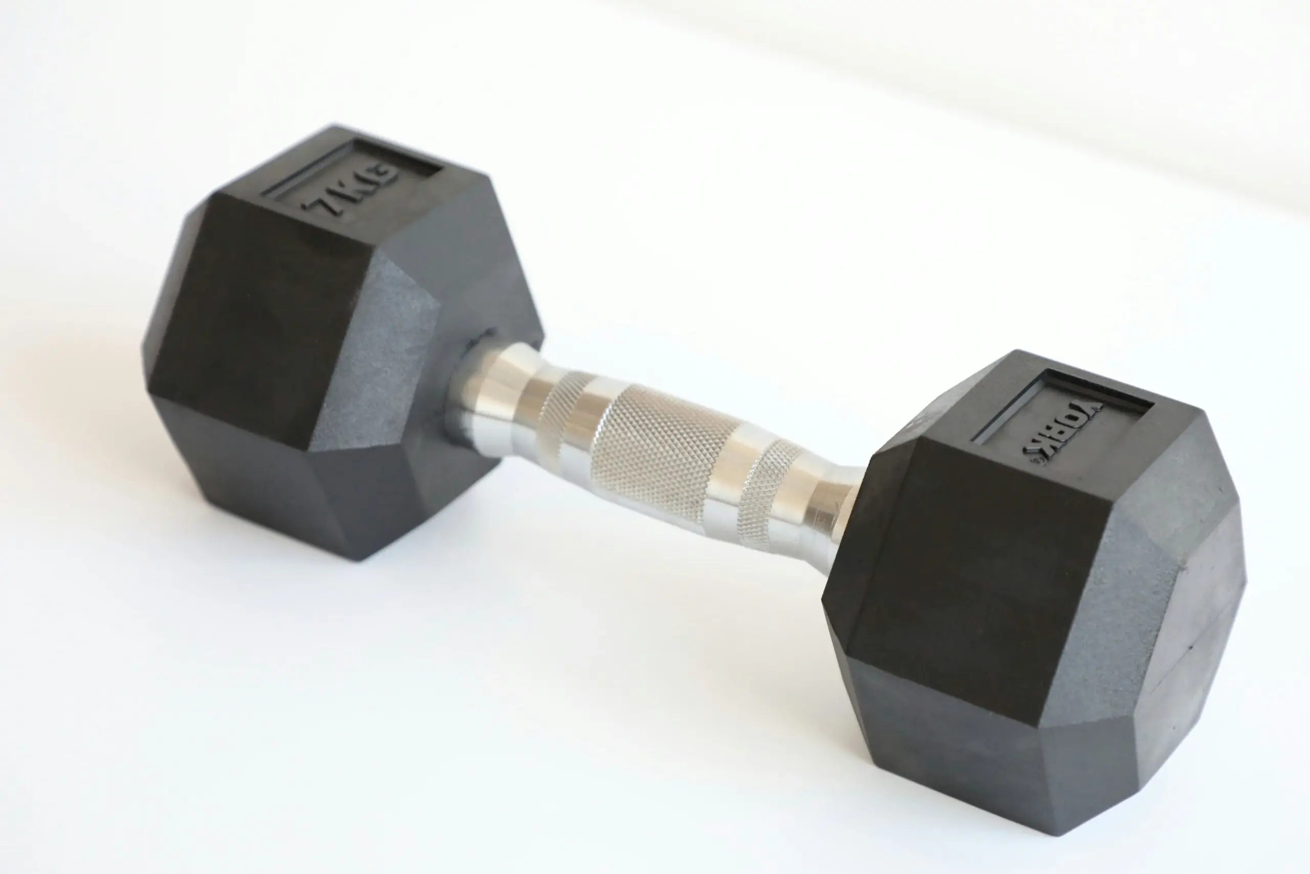 YORK 7kg Rubber Hex Dumbbell - Sports & Outdoor