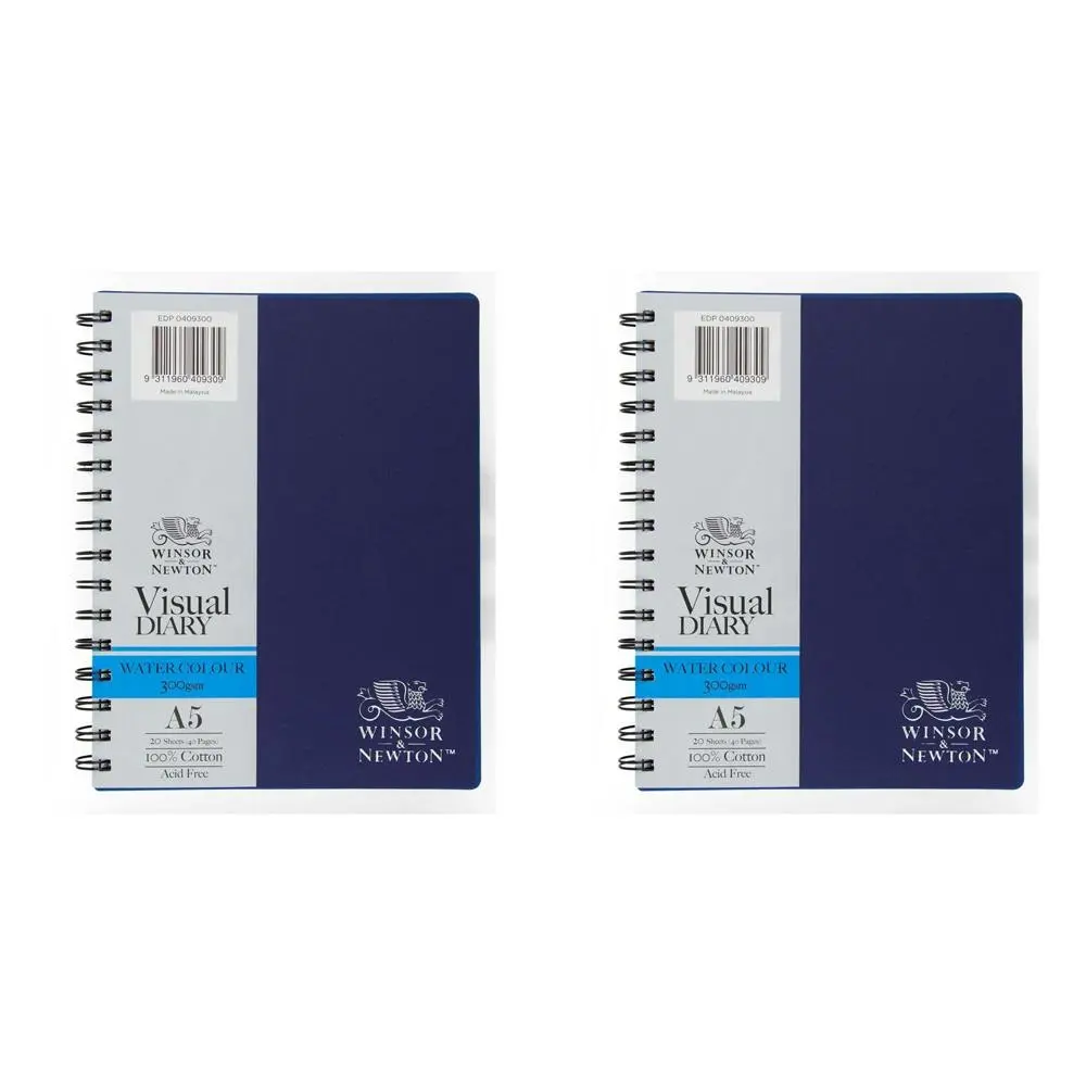 2x Winsor And Newton Wire Bound Black Paper Visual Diary 40 Sheet A3 FSC MIX CREDIT - Office