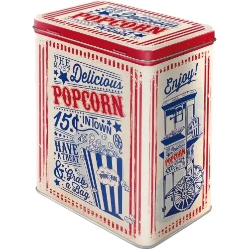 Nostalgic Art 20cm/3L Tin Box Metal Storage Popcorn Canister Organiser Large - Home & Garden