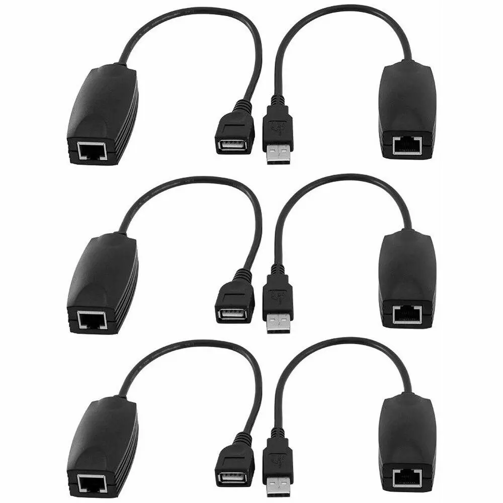3PK Pro2 USB Male/Female Extender Cable Extension Standard CAT5 50m PC/Mac - Electronics
