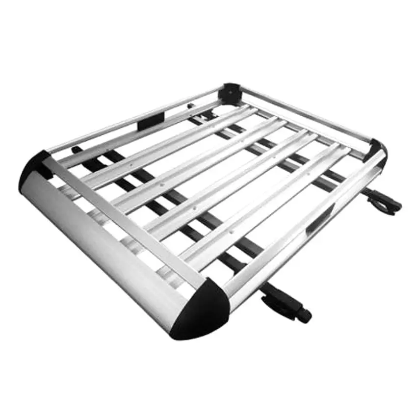 Elora Car Roof Rack Basket Luggage Carrier Vehicle Cargo Rails 160x100cm Silver - Automotive