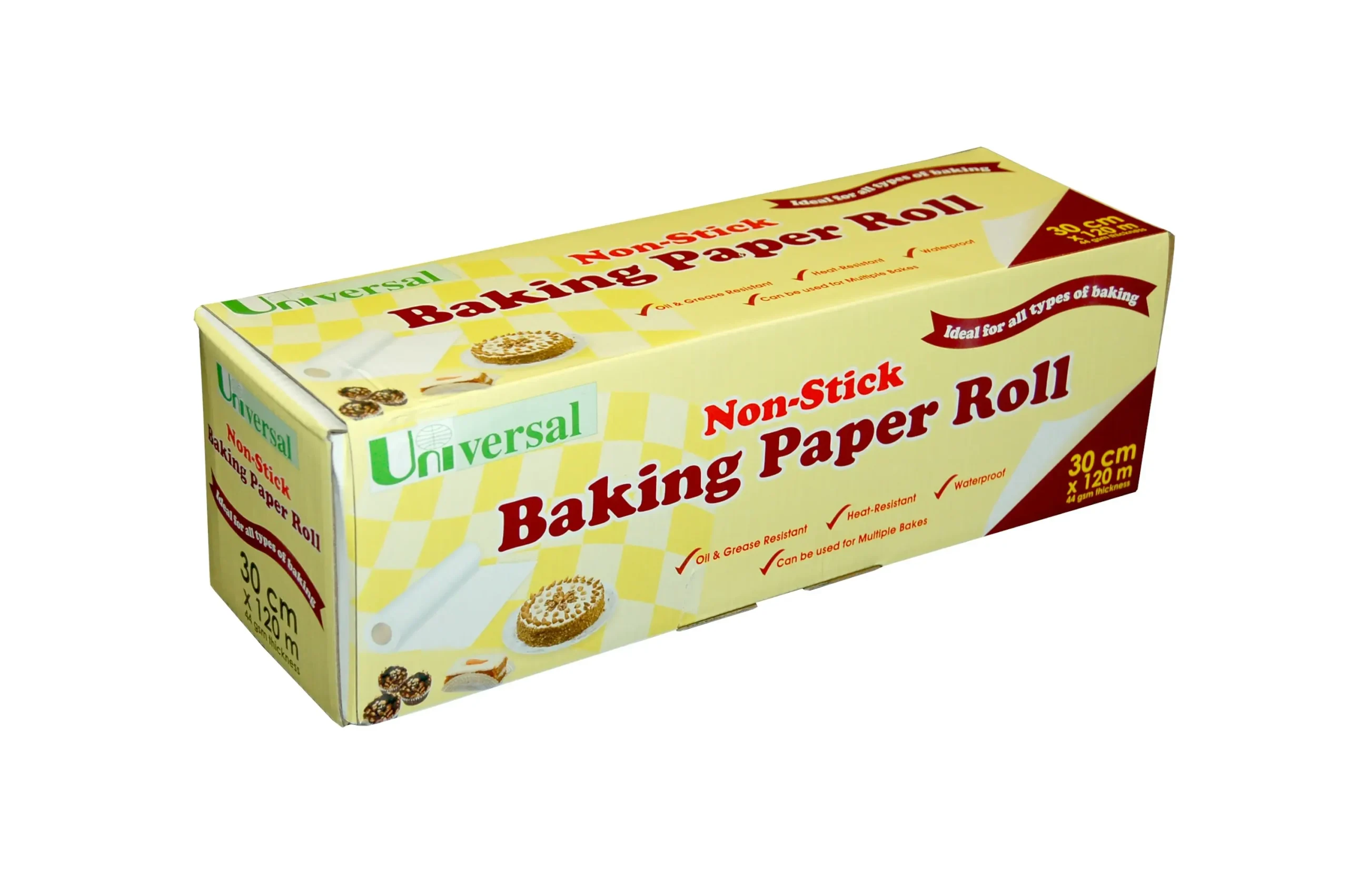 Universal Biodegradable Baking Paper with Metal Cutter 44GSM 30cm x 120m 4 Carton - Home & Garden