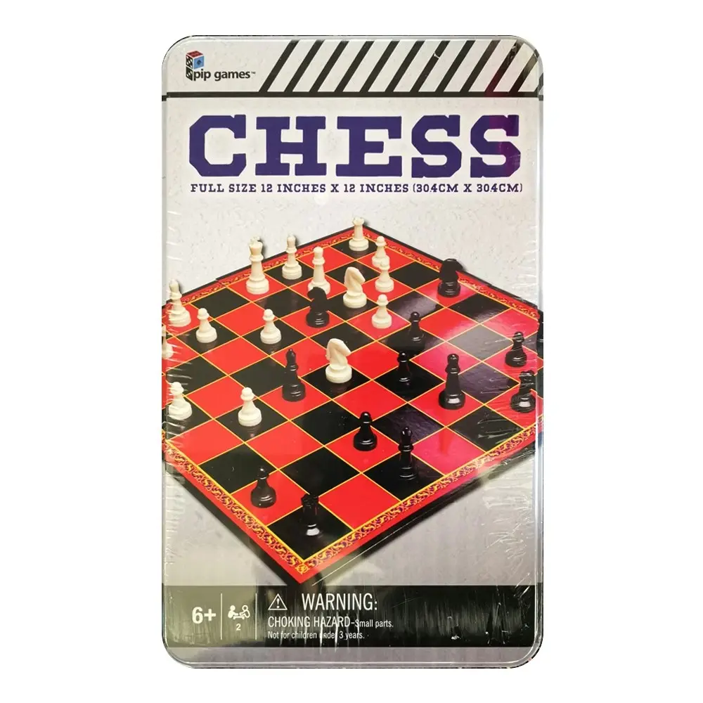 Pip Games Kids/Family Game Classic Strategy 30.4cm Board Chess w/ Tin 6y+ Toy - Toys & Games