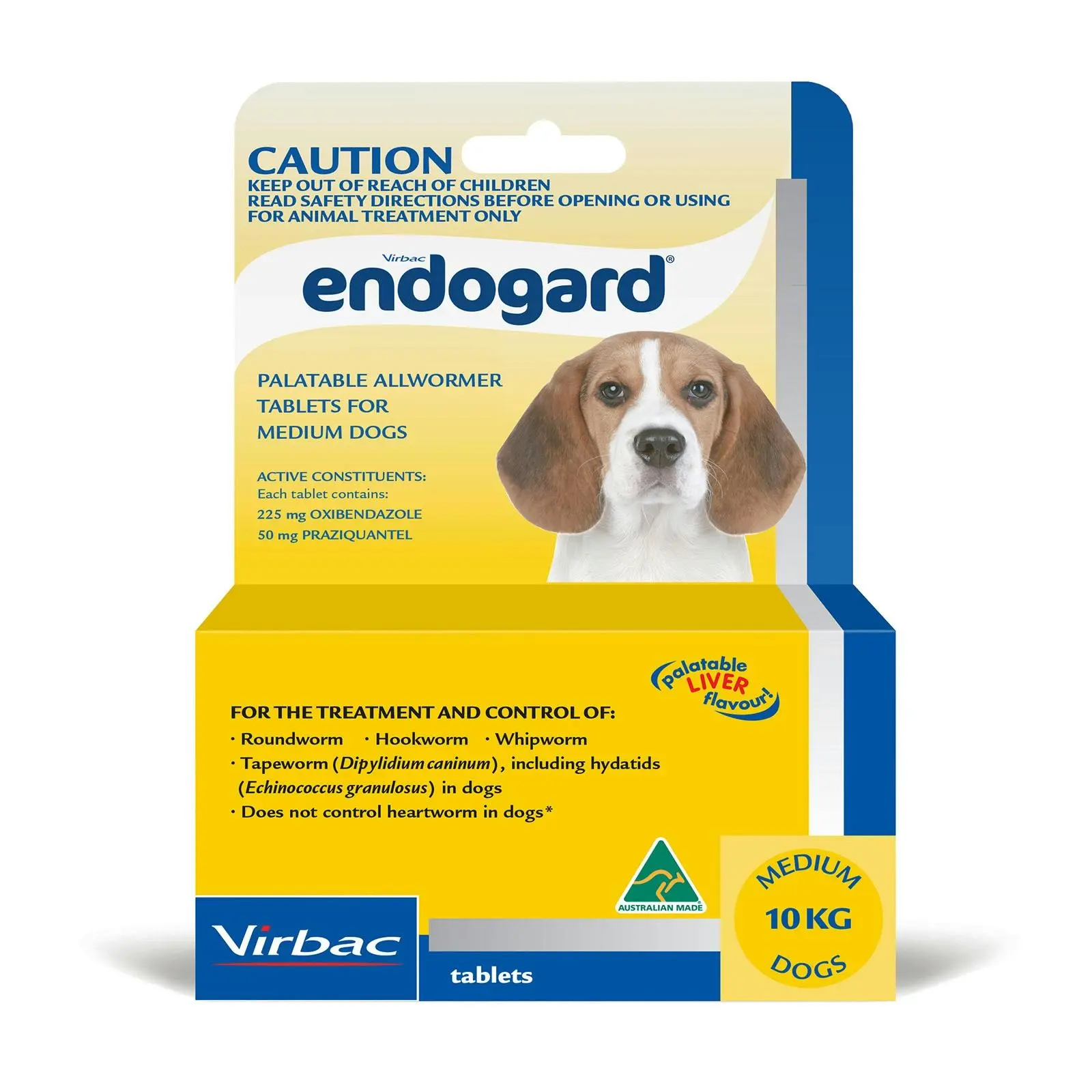Endogard for Medium Dogs 10 Kg (YELLOW) 4 Tablets - Pets