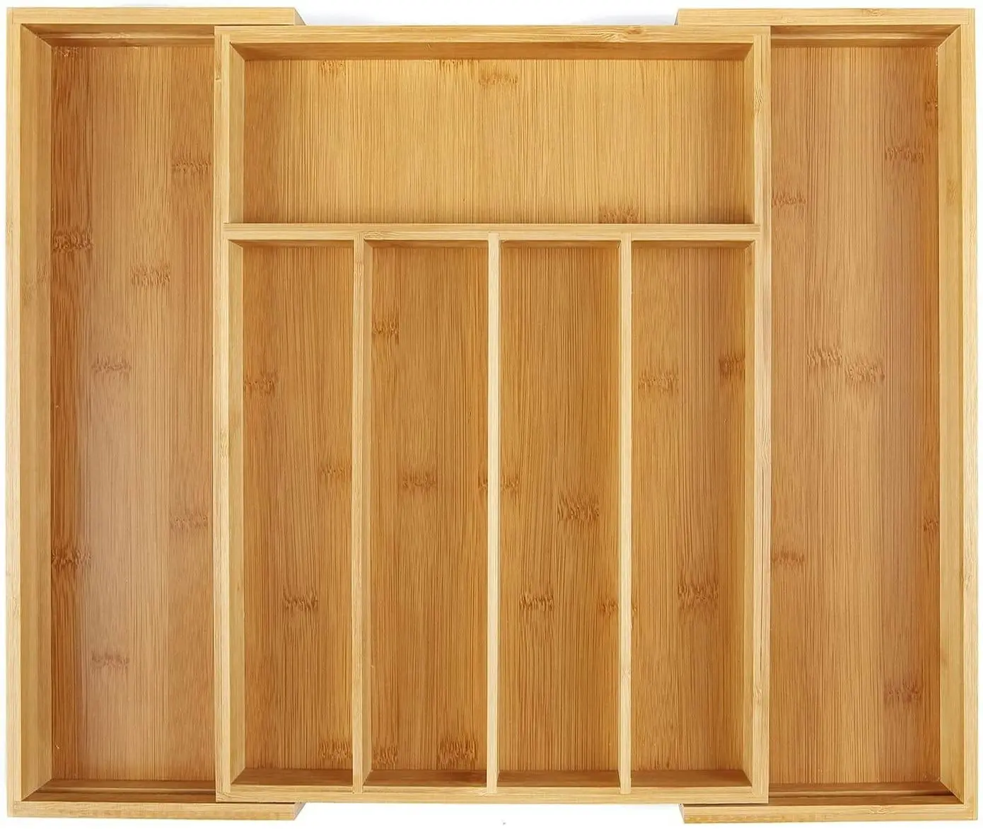Bamboo Expandable Cutlery Organizer Tray (Natural) - Home & Garden