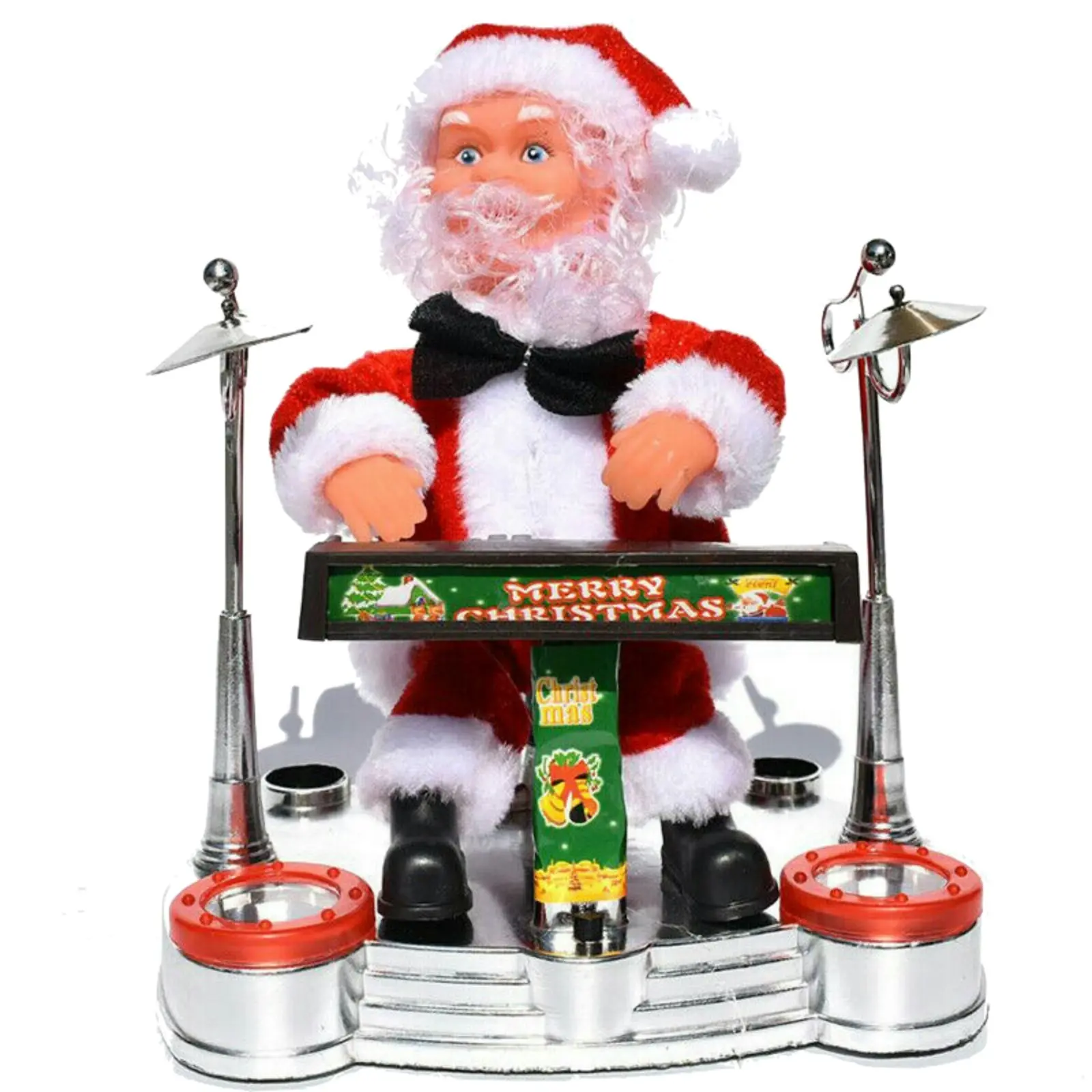 Santa Claus Playing Ornament Piano Doll Musical Electric Toy Xmas Christmas Gift - Hobbies
